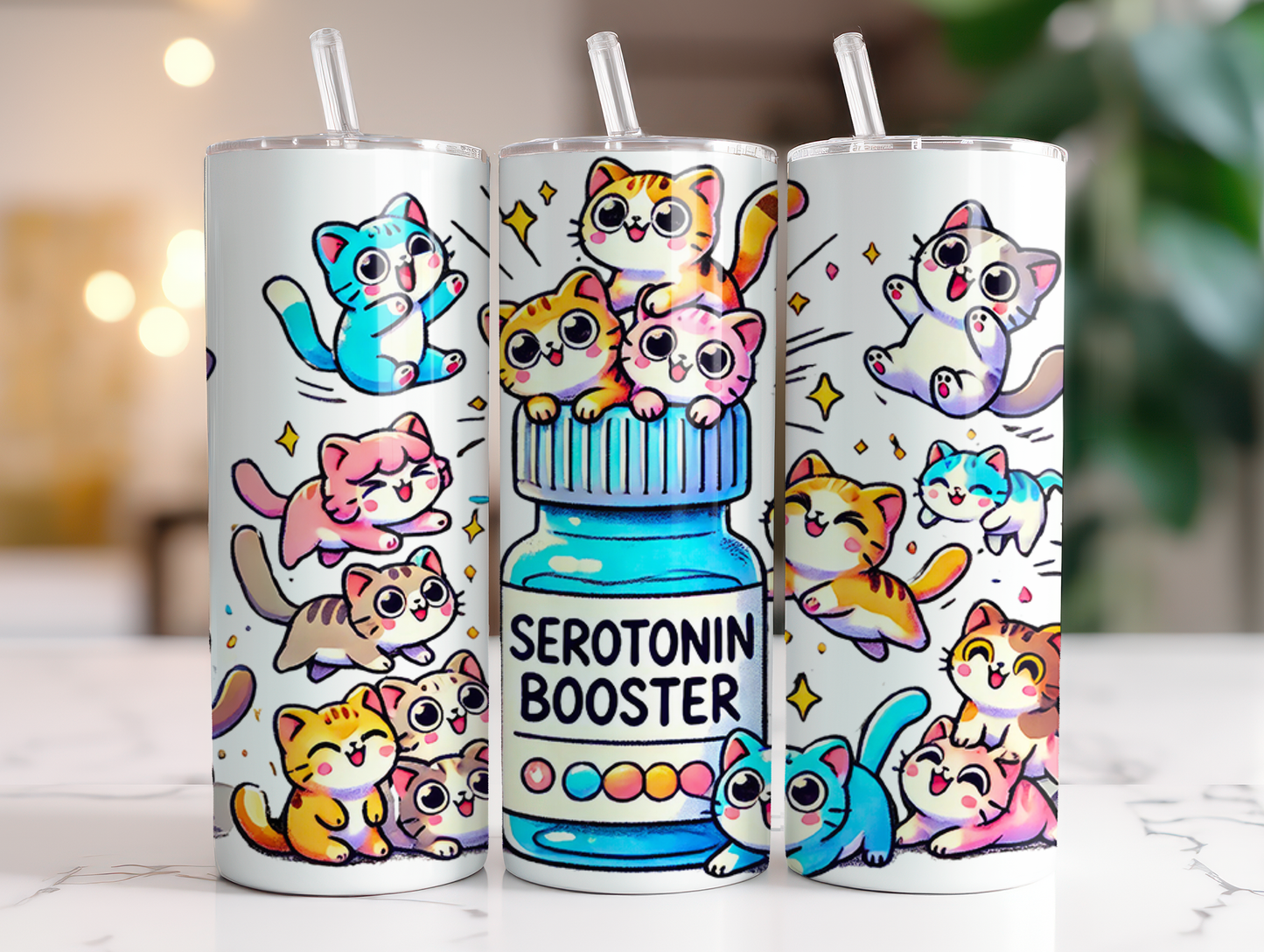 20oz Cats Serotonin Booster tumbler