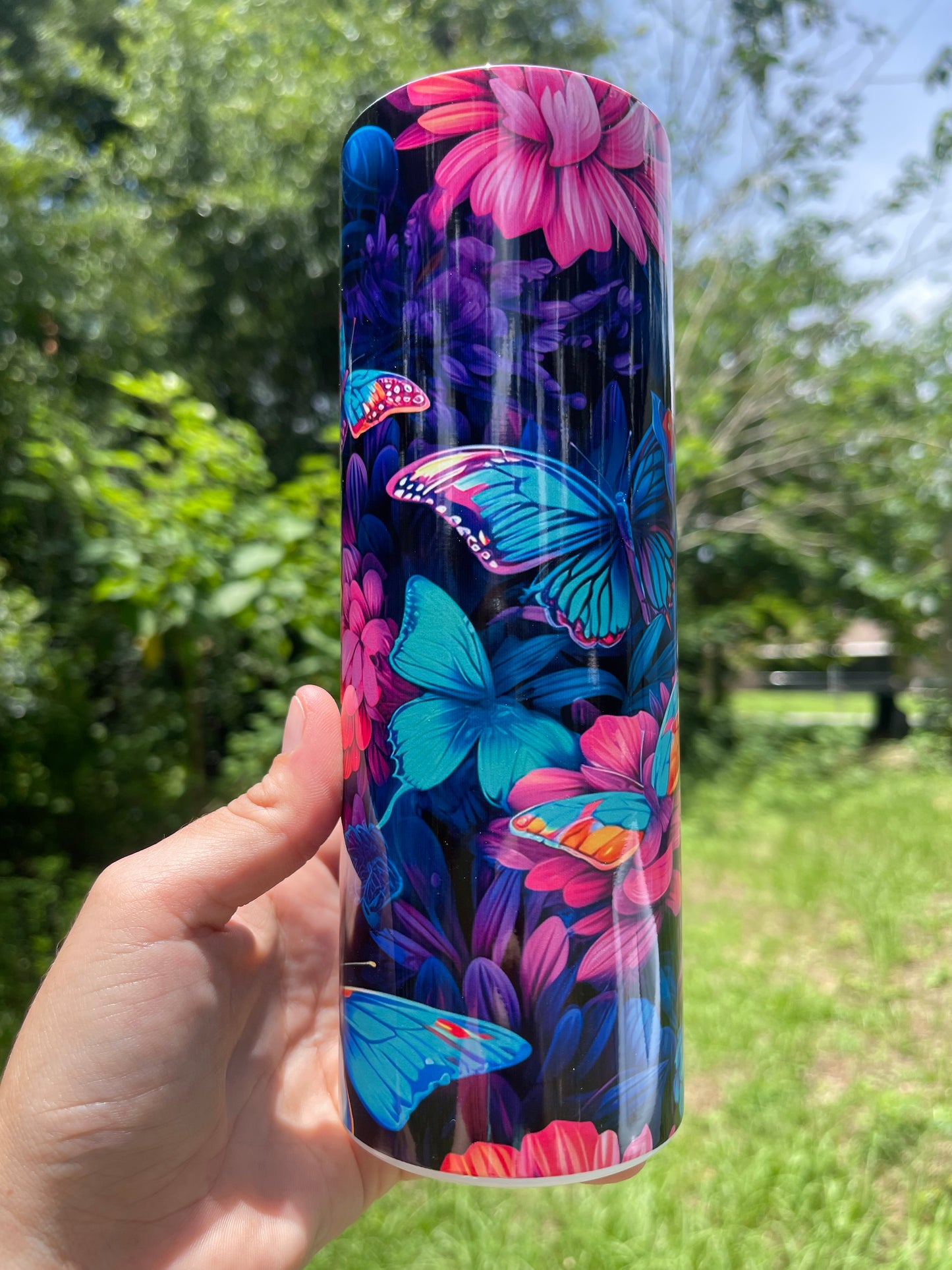 Rainbow Butterfly tumbler 20oz