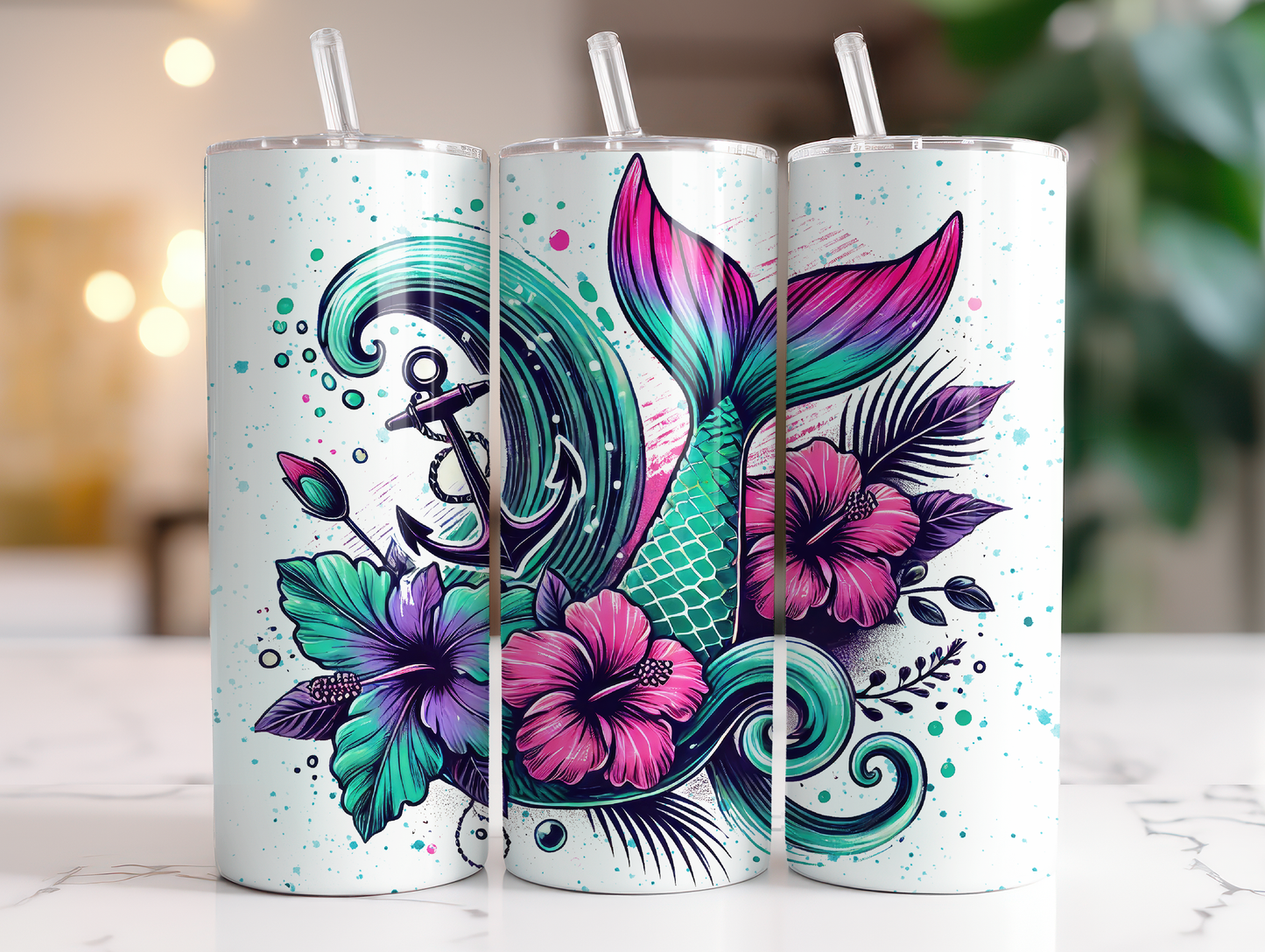 20oz Mermaid Tail tumbler