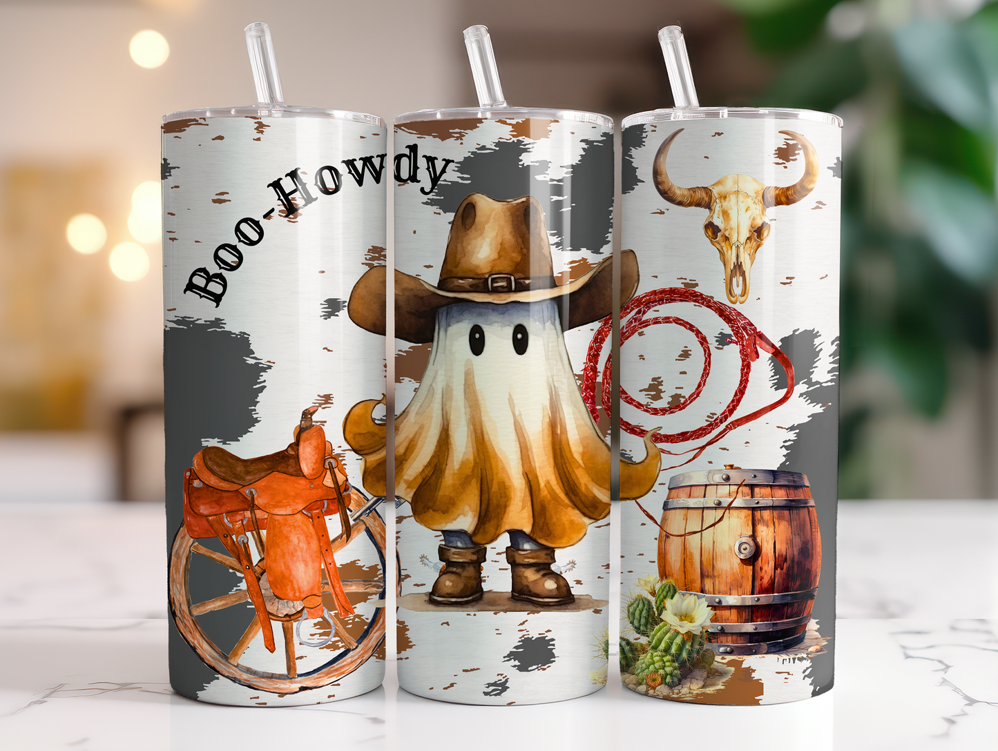 20oz Boo Howdy Country Ghost Spooky Fall Tumbler