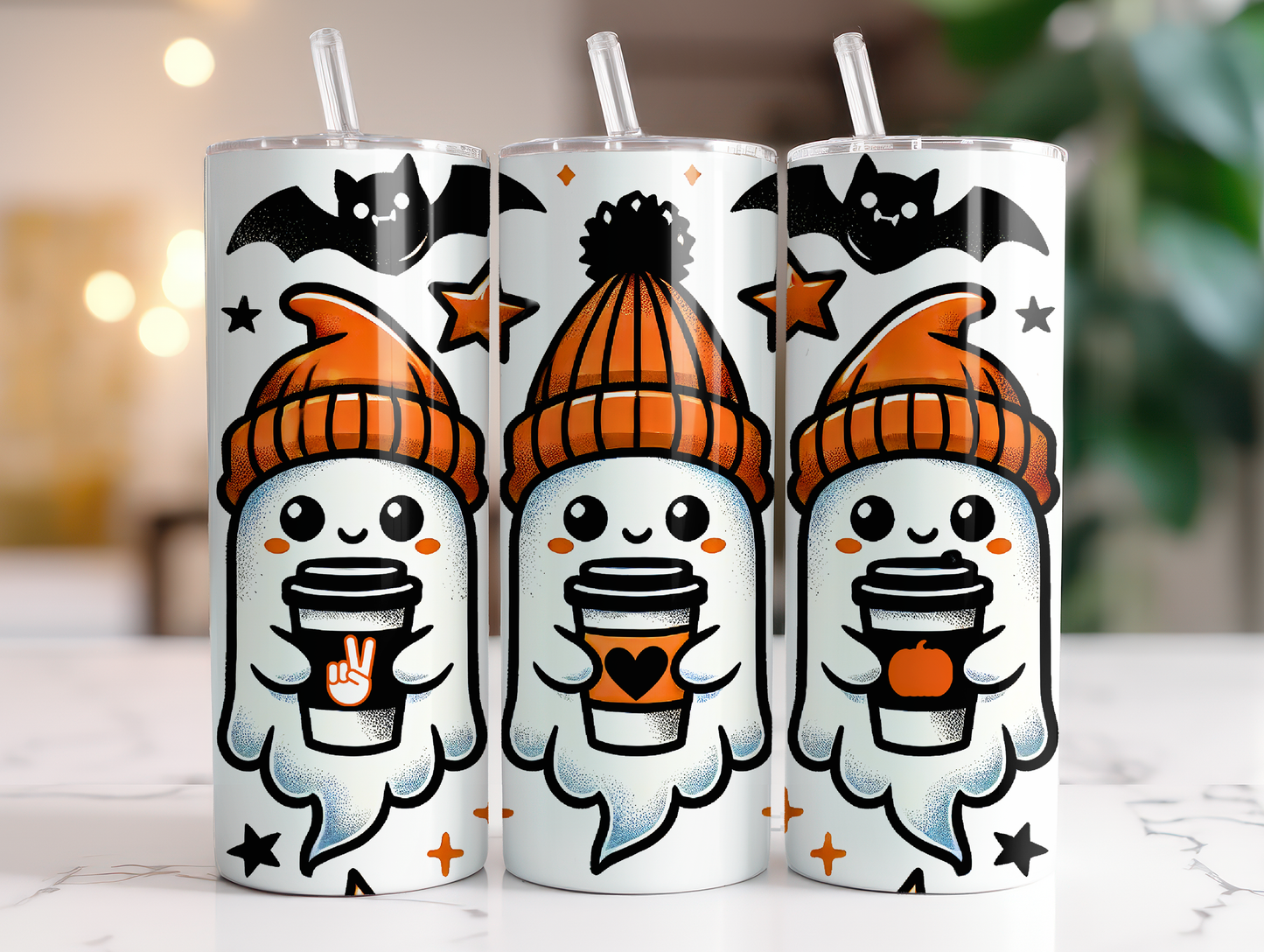 20oz Cute Ghosts with Coffee