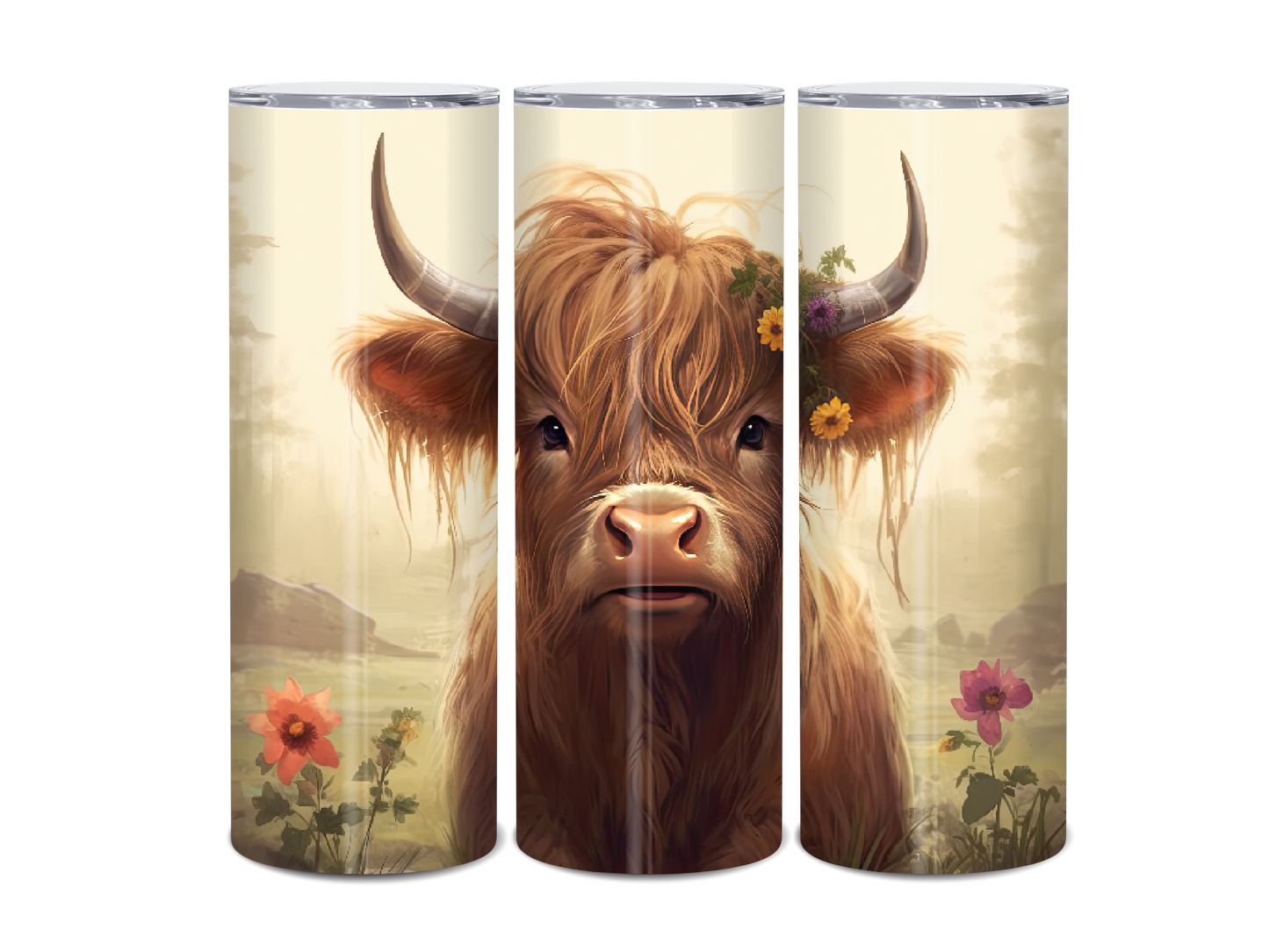 20oz Highland Cow Brownhorn Tumbler