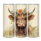 20oz Highland Cow Floral Crown Tumbler