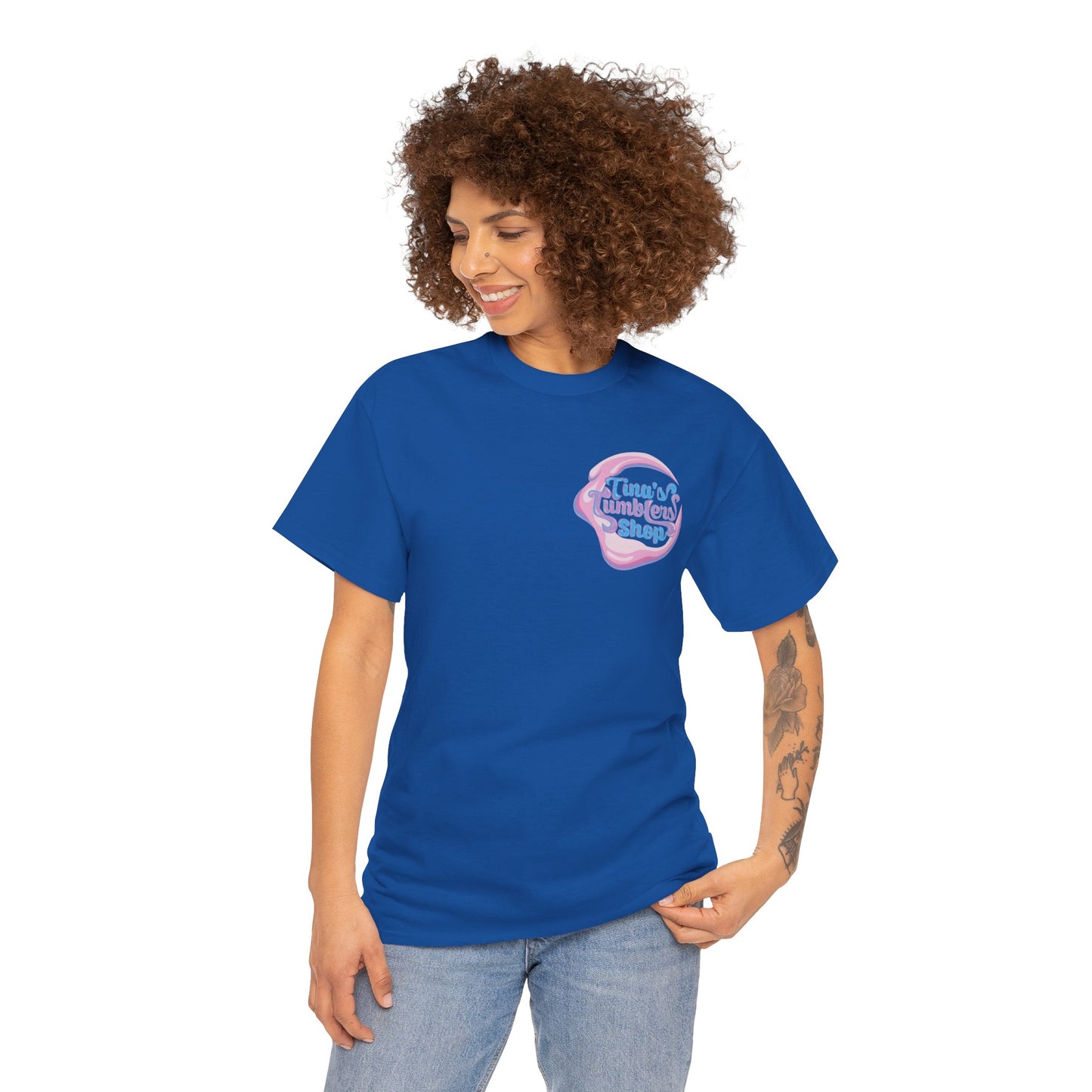 Tina's Tumblers Shop Logo ~ Whimsical Unisex Cotton Tee