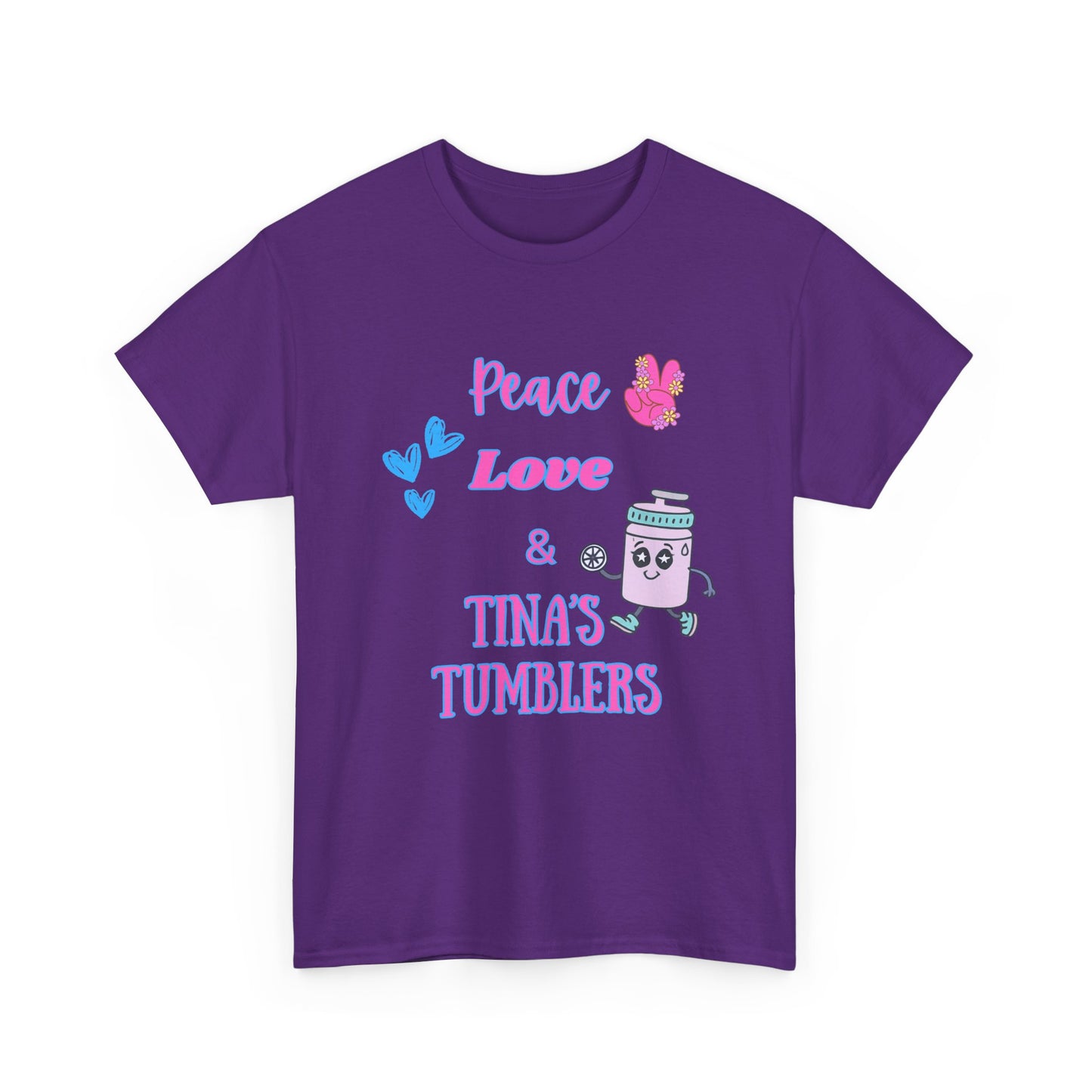 Peace, Love & Tumblers Tee WITH LOGO ON BACK - Unisex Cotton Shirt