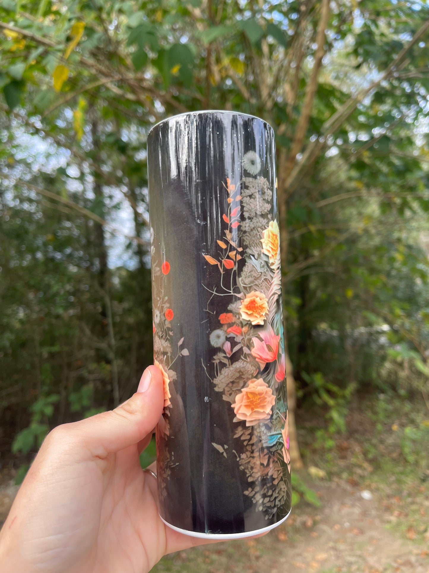 Floral wolf tumbler