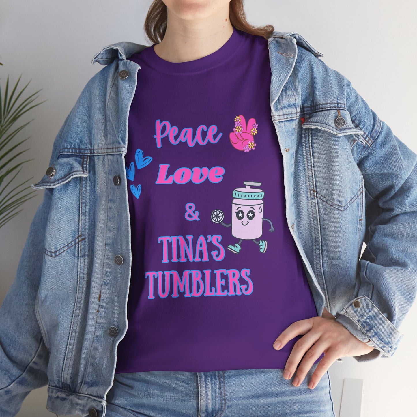 Peace, Love & Tumblers Tee WITH LOGO ON BACK - Unisex Cotton Shirt