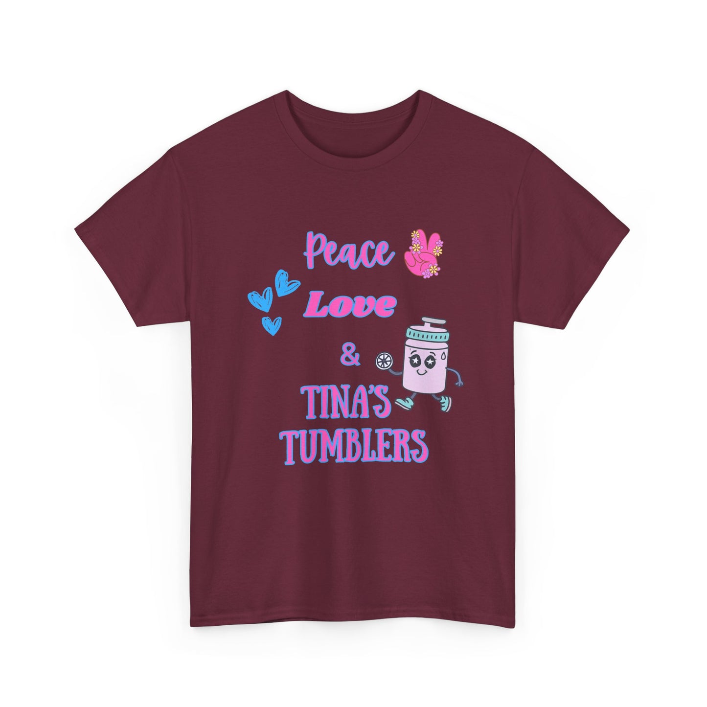 Peace, Love & Tumblers Tee WITH LOGO ON BACK - Unisex Cotton Shirt