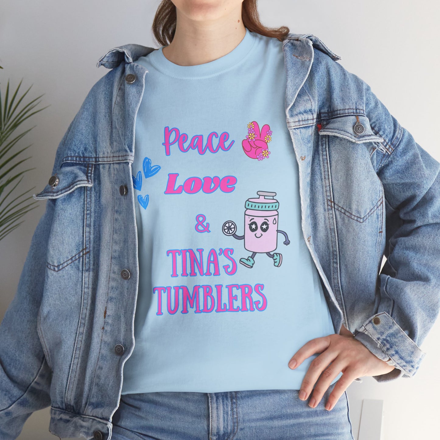 Peace, Love & Tumblers Tee WITH LOGO ON BACK - Unisex Cotton Shirt