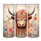 20oz Highland Cow florals tumbler