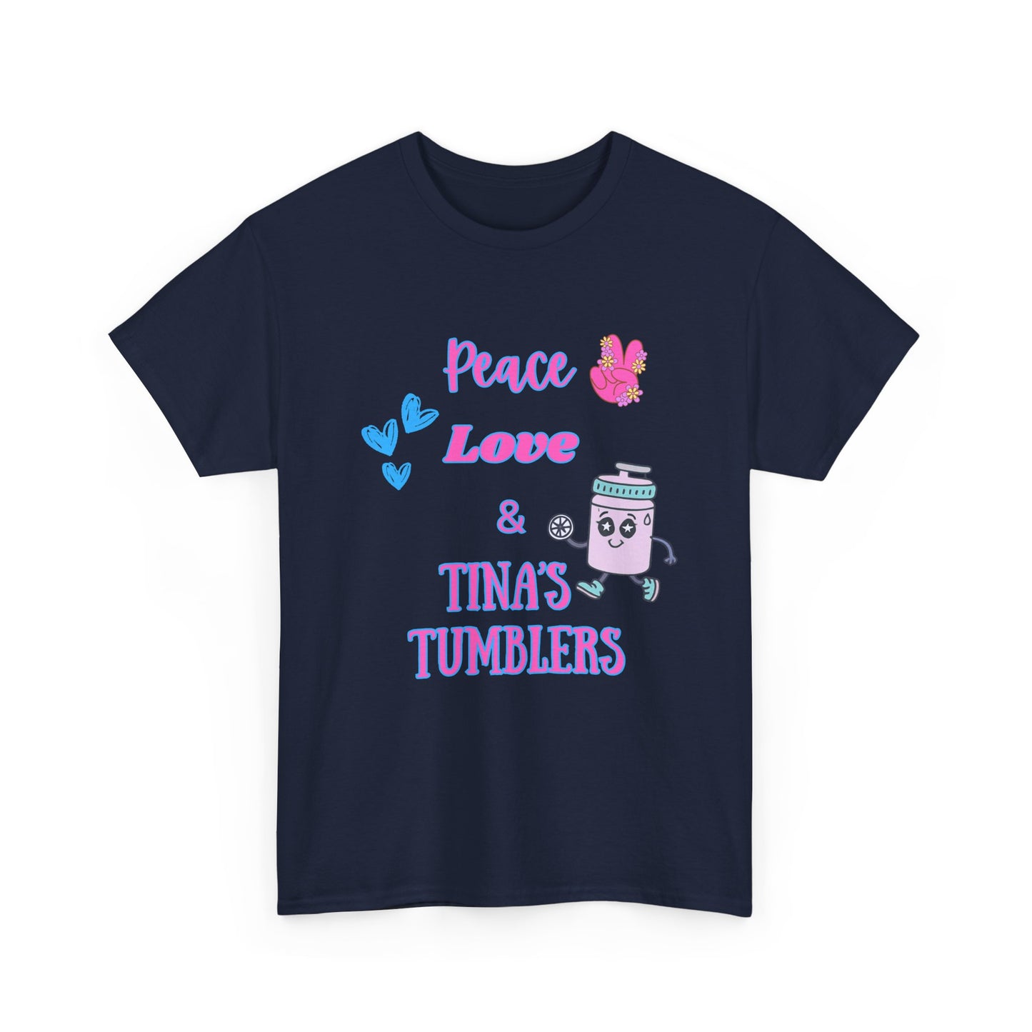 Peace, Love & Tumblers Tee WITH LOGO ON BACK - Unisex Cotton Shirt