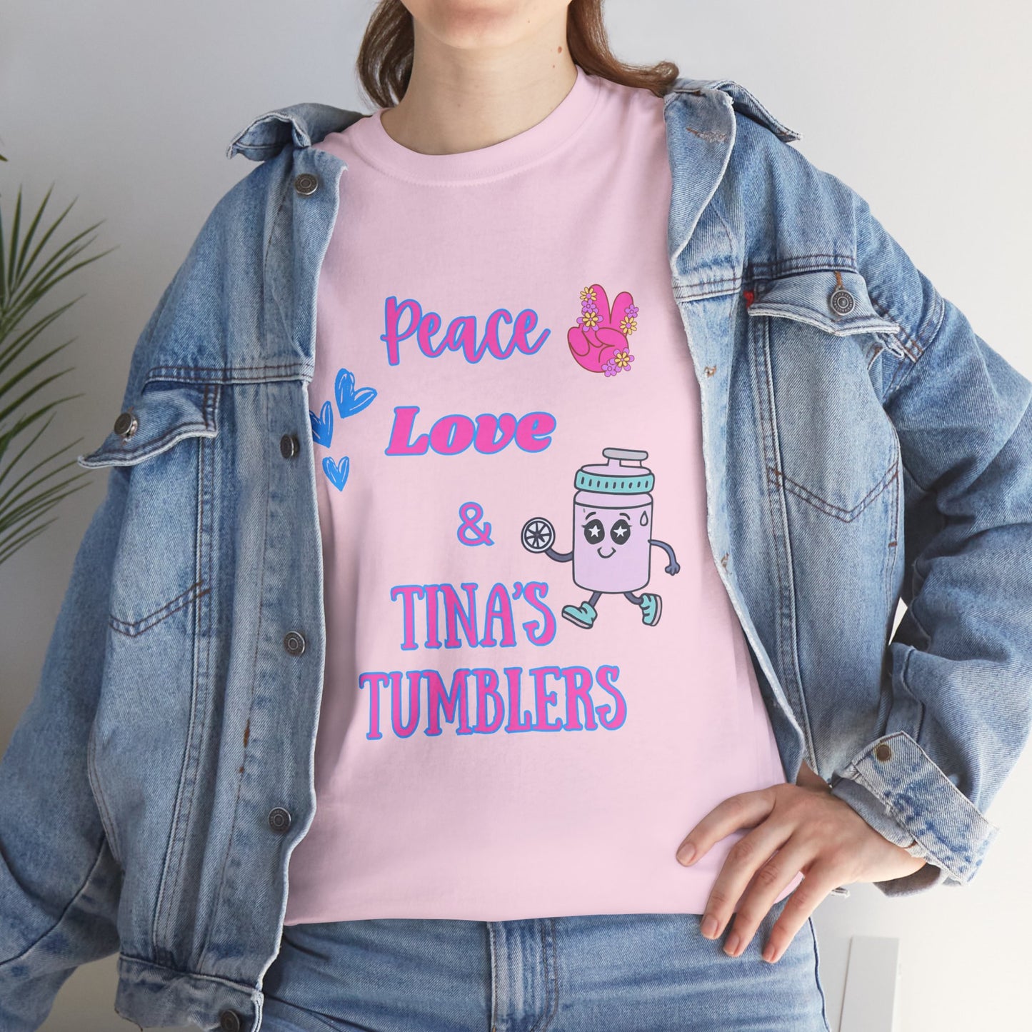 Peace, Love & Tumblers Tee WITH LOGO ON BACK - Unisex Cotton Shirt