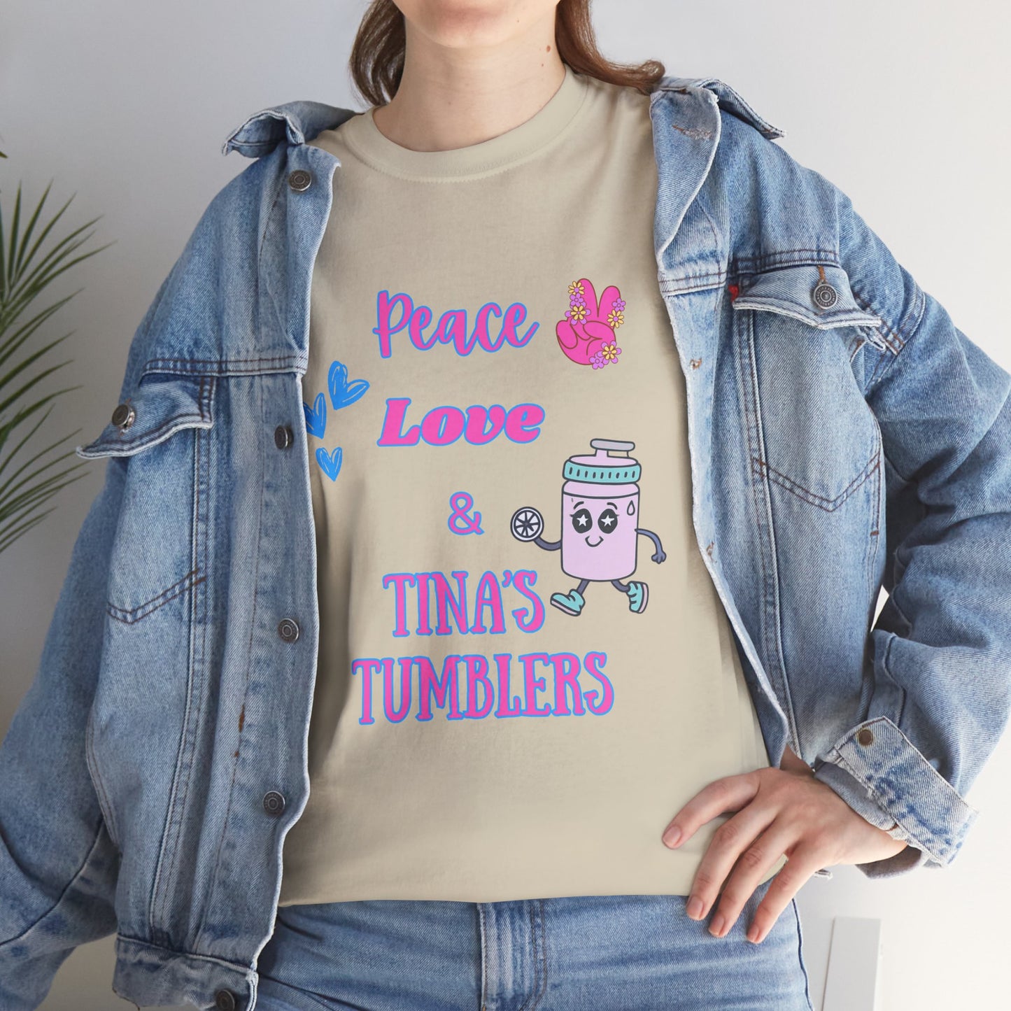 Peace, Love & Tumblers Tee WITH LOGO ON BACK - Unisex Cotton Shirt