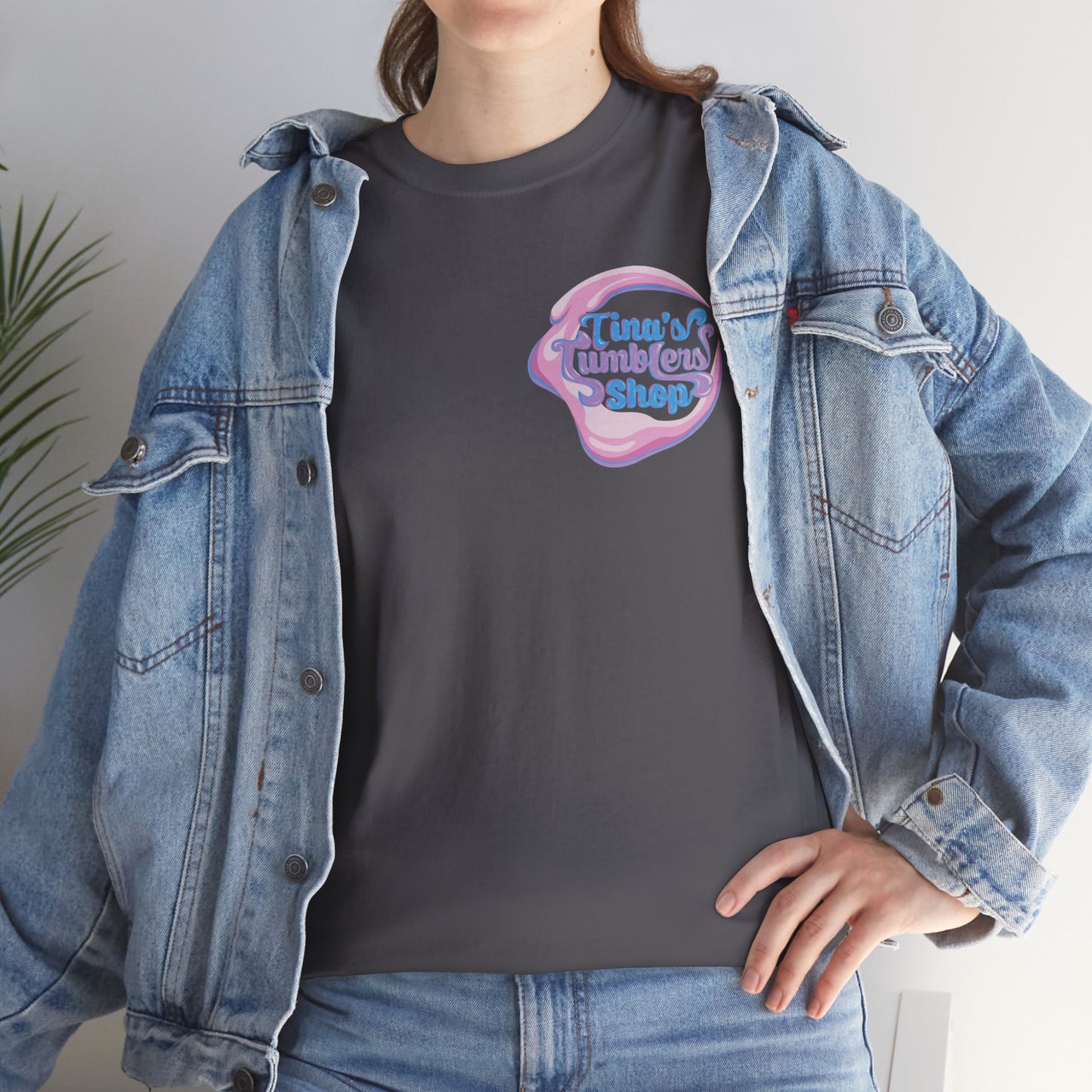 Tina's Tumblers Shop Logo ~ Whimsical Unisex Cotton Tee