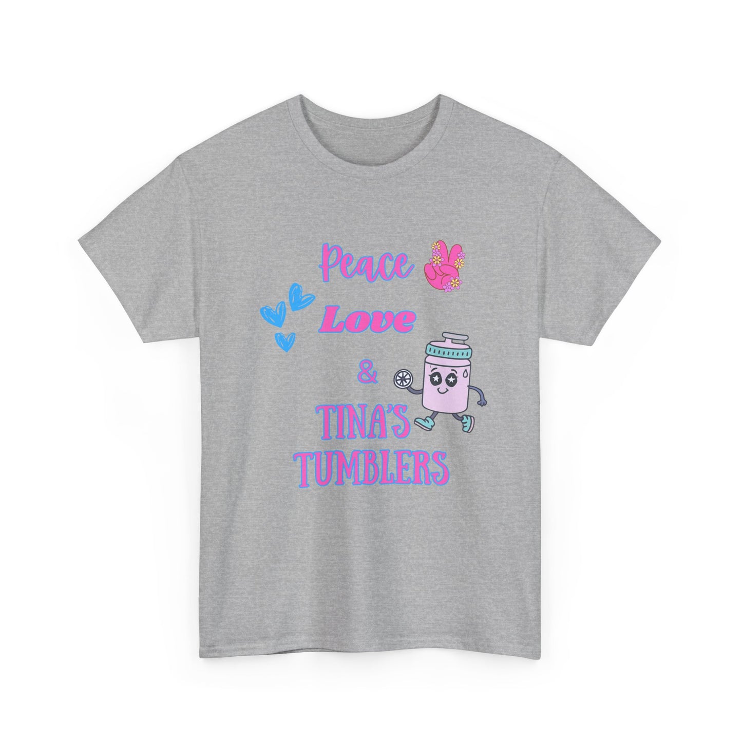 Peace, Love & Tumblers Tee WITH LOGO ON BACK - Unisex Cotton Shirt
