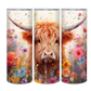 20oz Highland Cow Colorful Florals