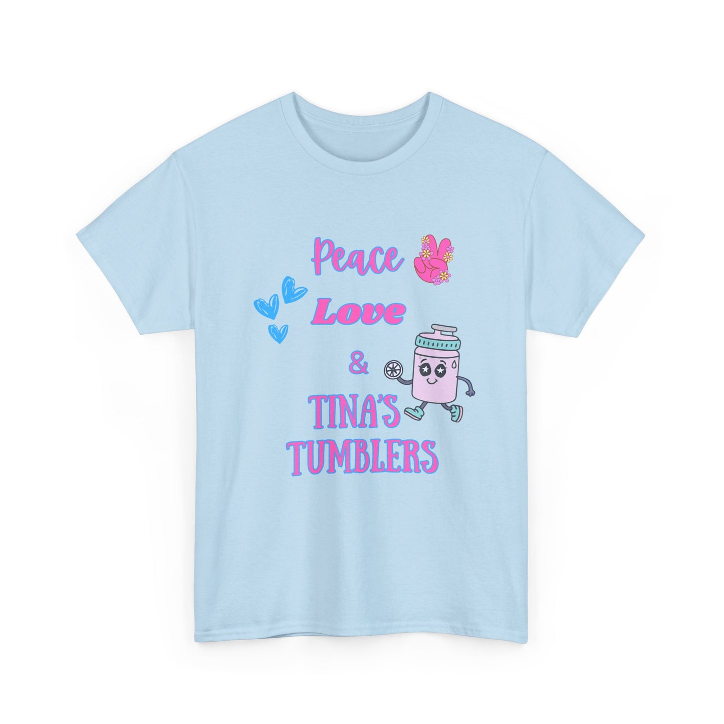 Peace, Love & Tumblers Tee WITH LOGO ON BACK - Unisex Cotton Shirt