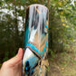 Teal horse tumbler