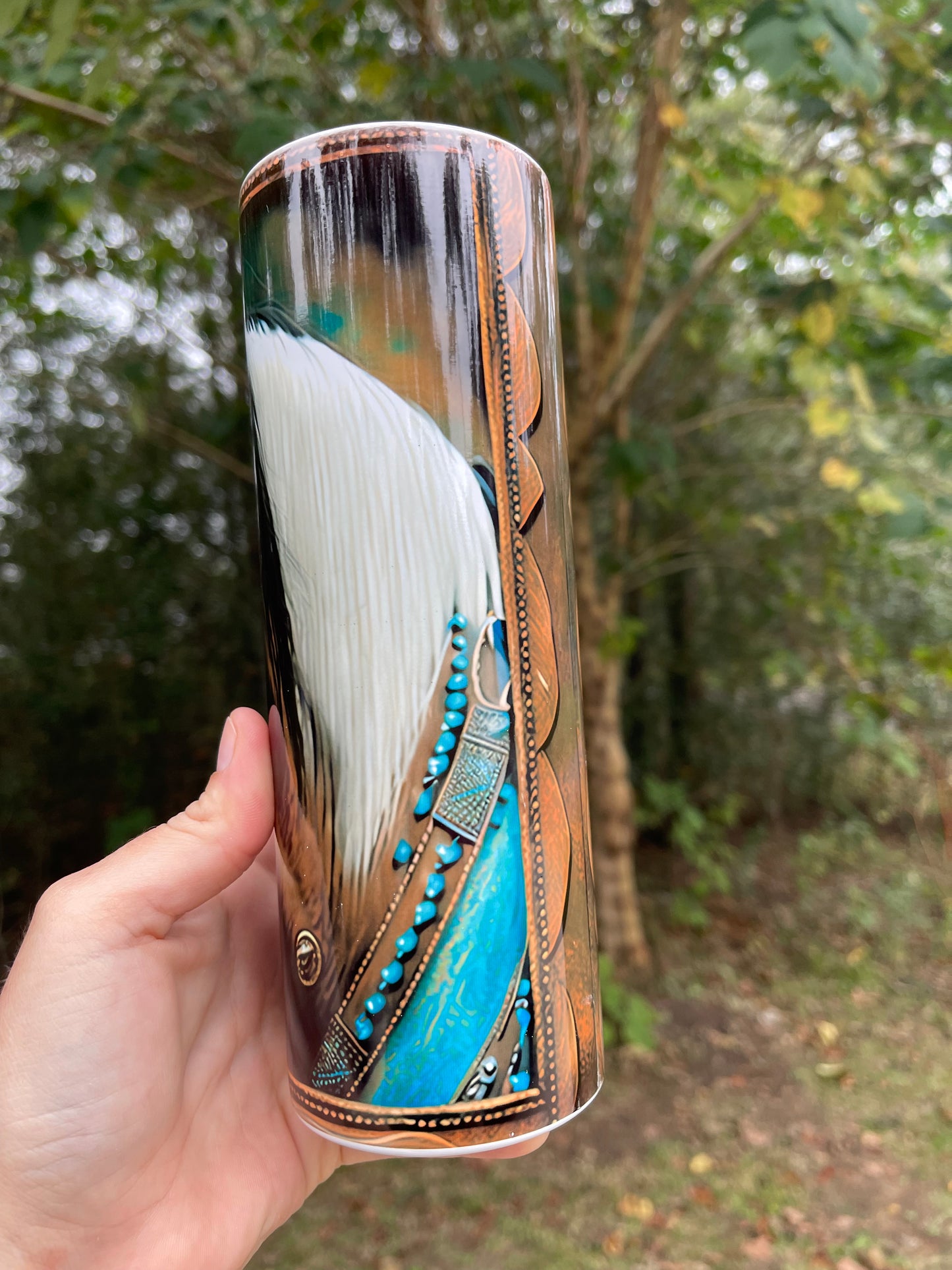 Teal horse tumbler