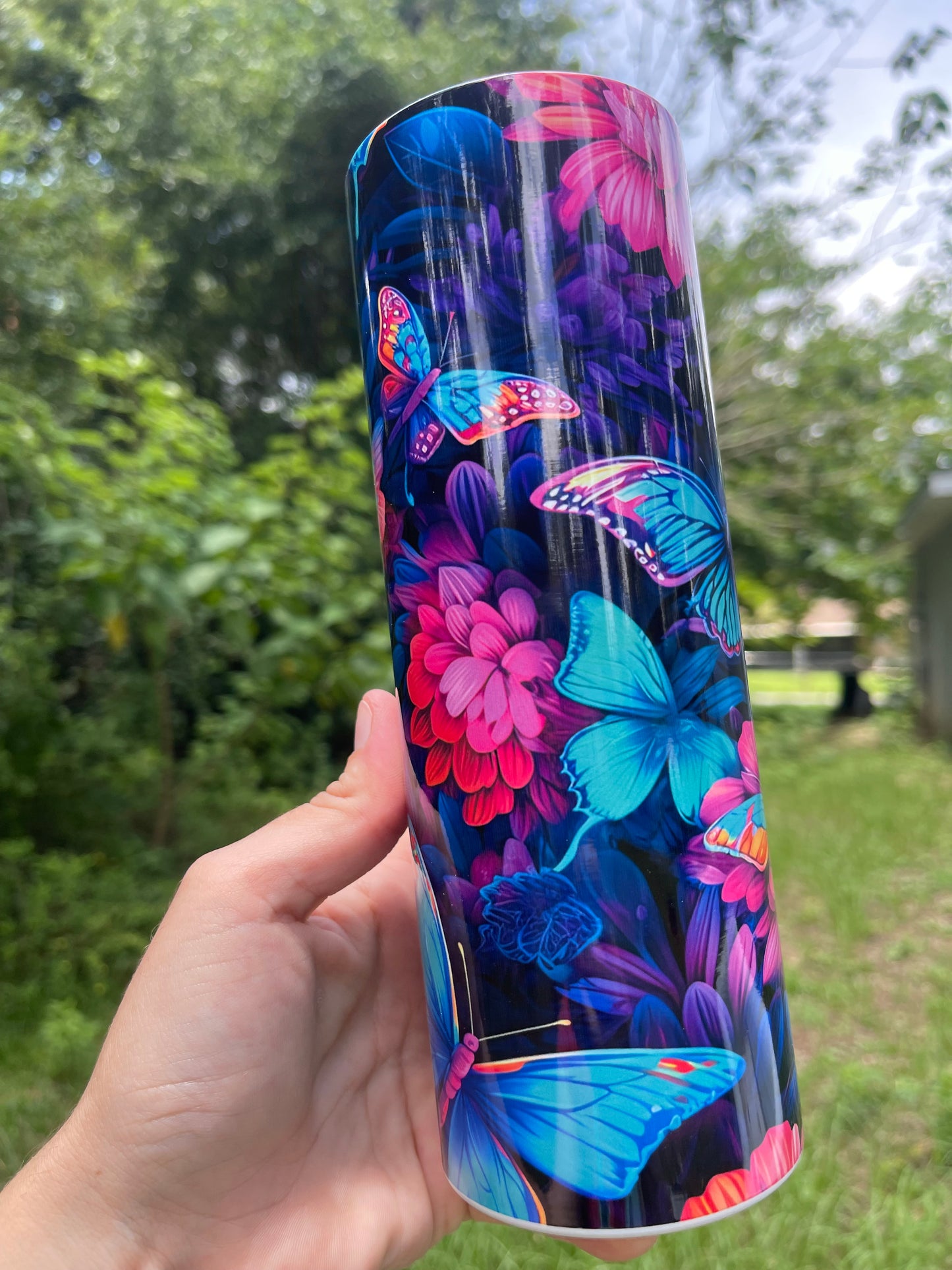 Rainbow Butterfly tumbler 20oz