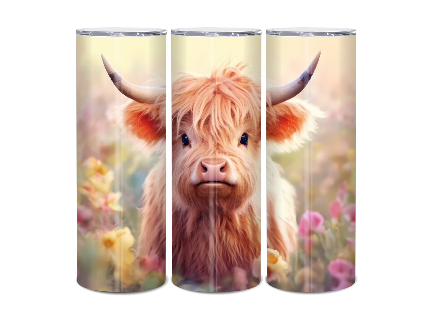 20oz Highland Cow Flower Field