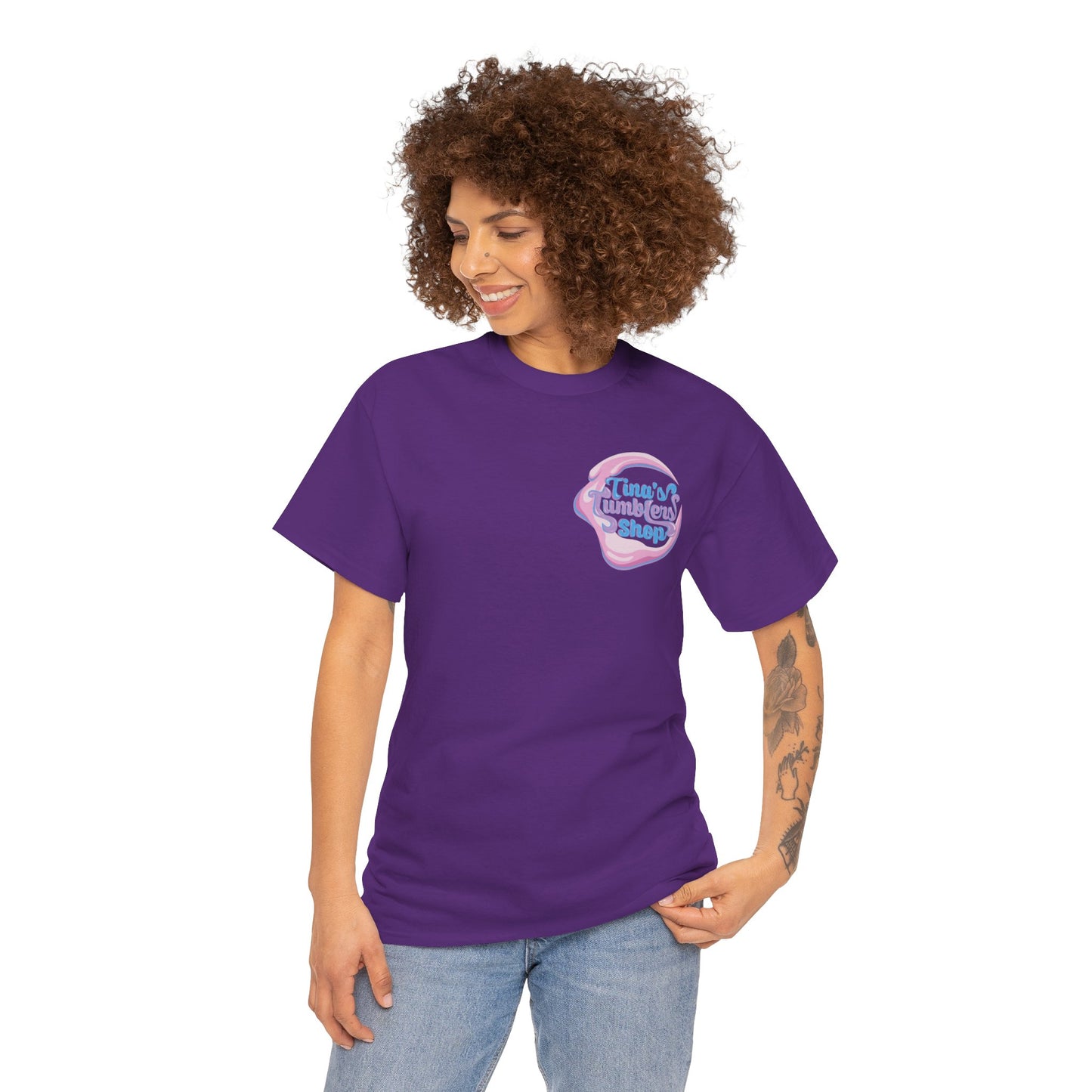 Tina's Tumblers Shop Logo ~ Whimsical Unisex Cotton Tee