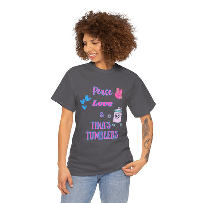 Peace, Love & Tumblers Tee WITH LOGO ON BACK - Unisex Cotton Shirt