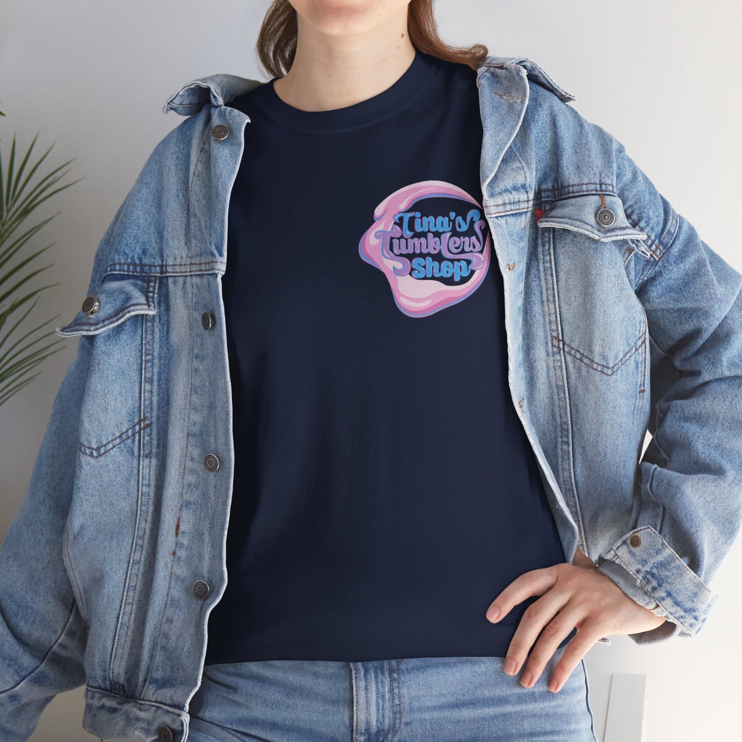 Tina's Tumblers Shop Logo ~ Whimsical Unisex Cotton Tee