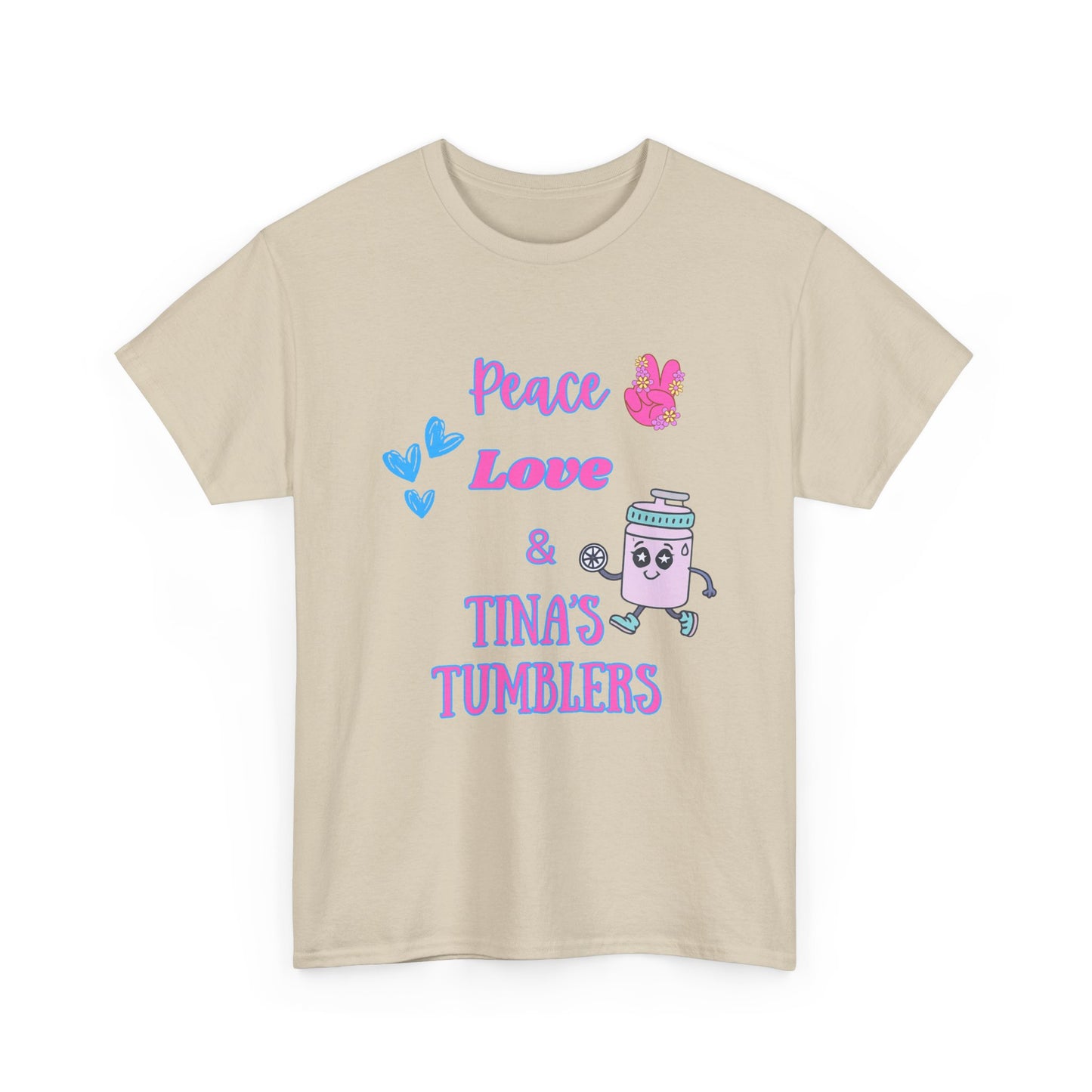 Peace, Love & Tumblers Tee WITH LOGO ON BACK - Unisex Cotton Shirt