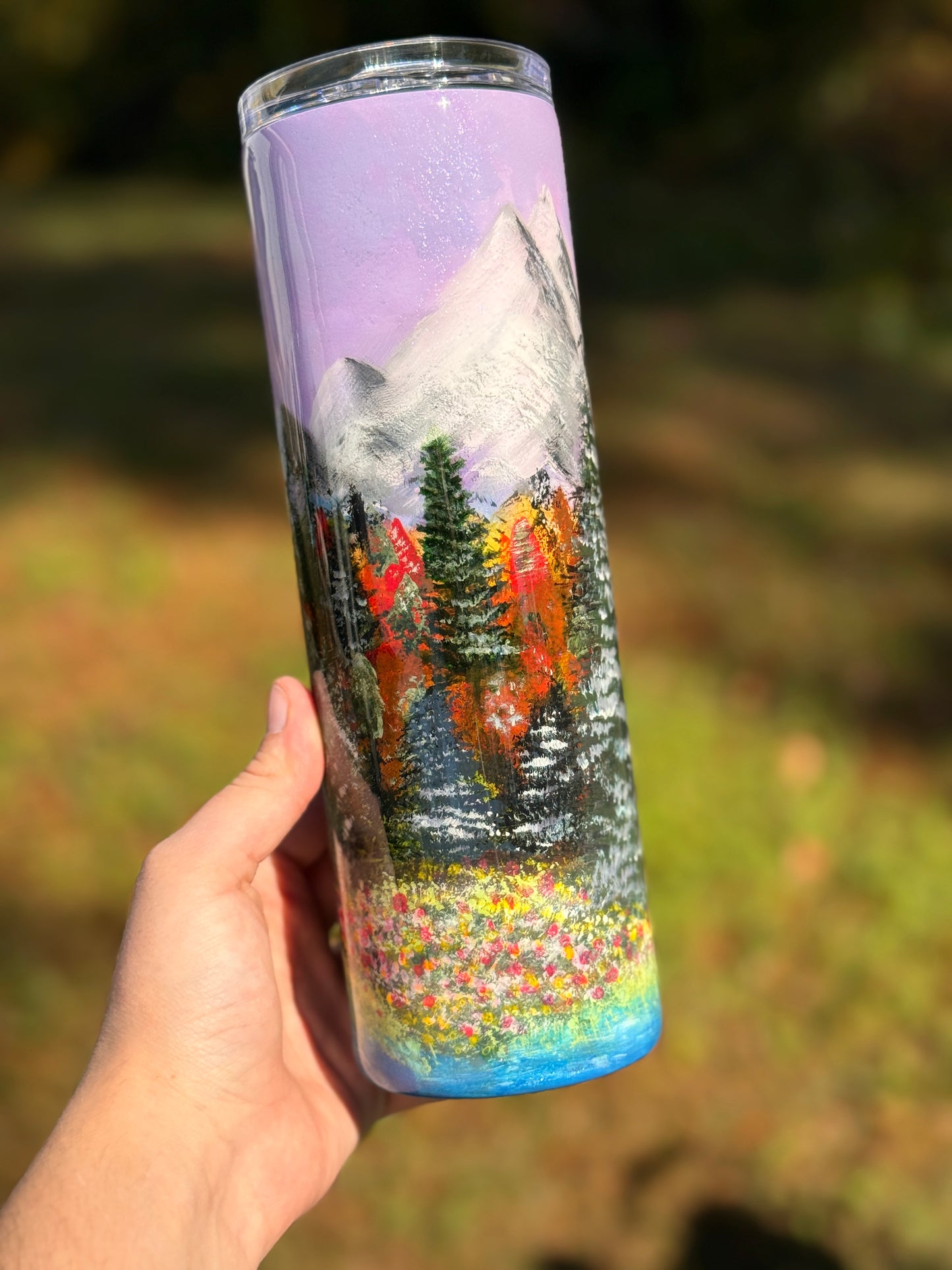 30oz Handpainted tumbler WAFFLE TICKET