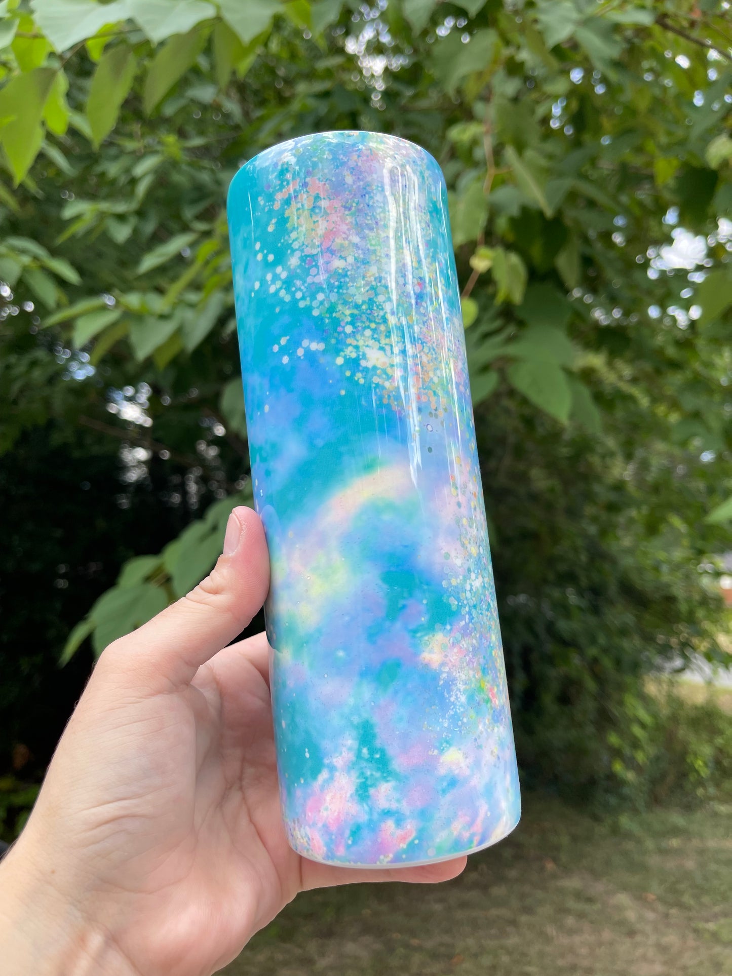 20oz Blue Glitter Look Tumbler