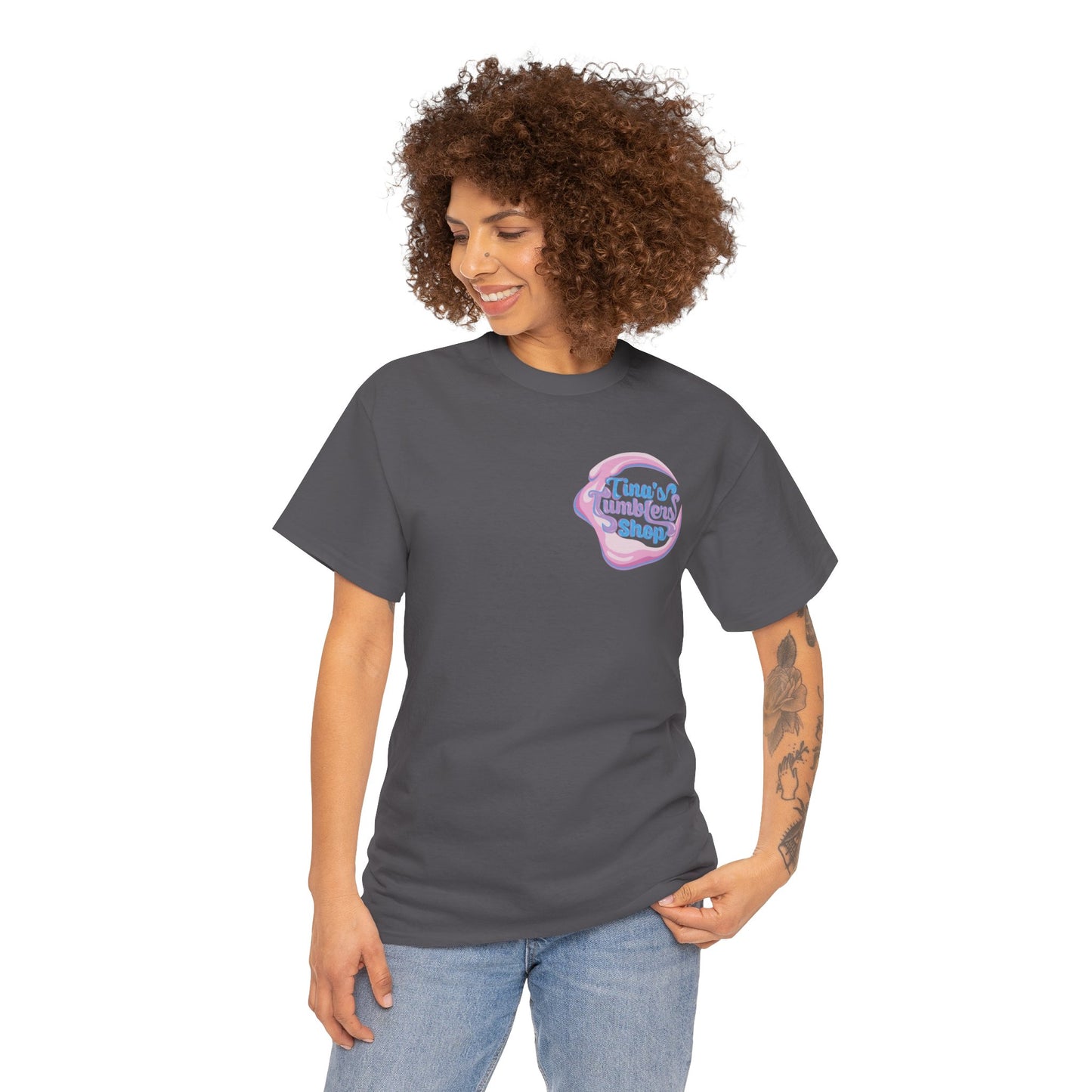 Tina's Tumblers Shop Logo ~ Whimsical Unisex Cotton Tee