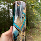 Teal horse tumbler