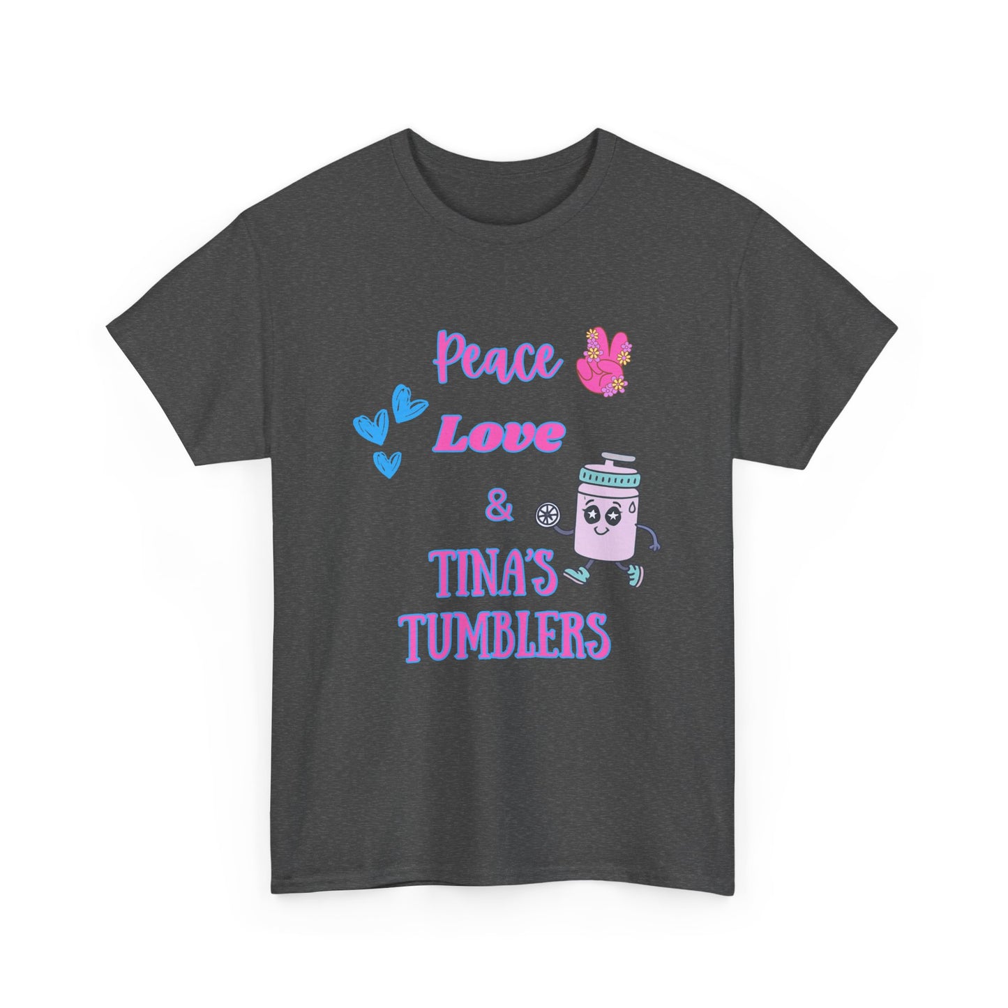 Peace, Love & Tumblers Tee WITH LOGO ON BACK - Unisex Cotton Shirt