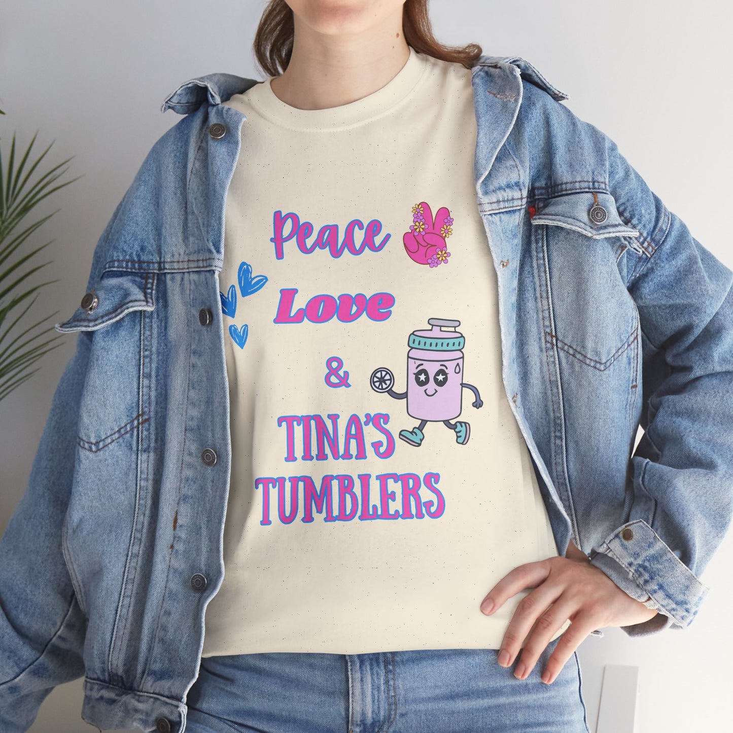 Peace, Love & Tumblers Tee WITH LOGO ON BACK - Unisex Cotton Shirt