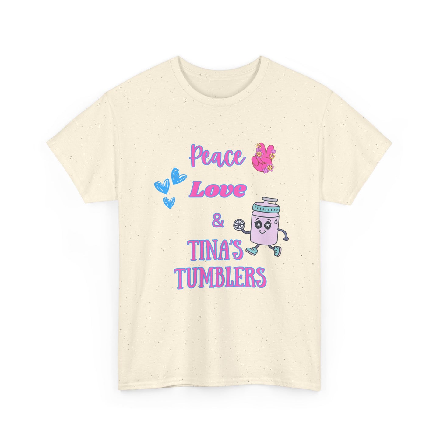 Peace, Love & Tumblers Tee WITH LOGO ON BACK - Unisex Cotton Shirt