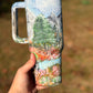 40oz Handpainted tumbler WAFFLE TICKET