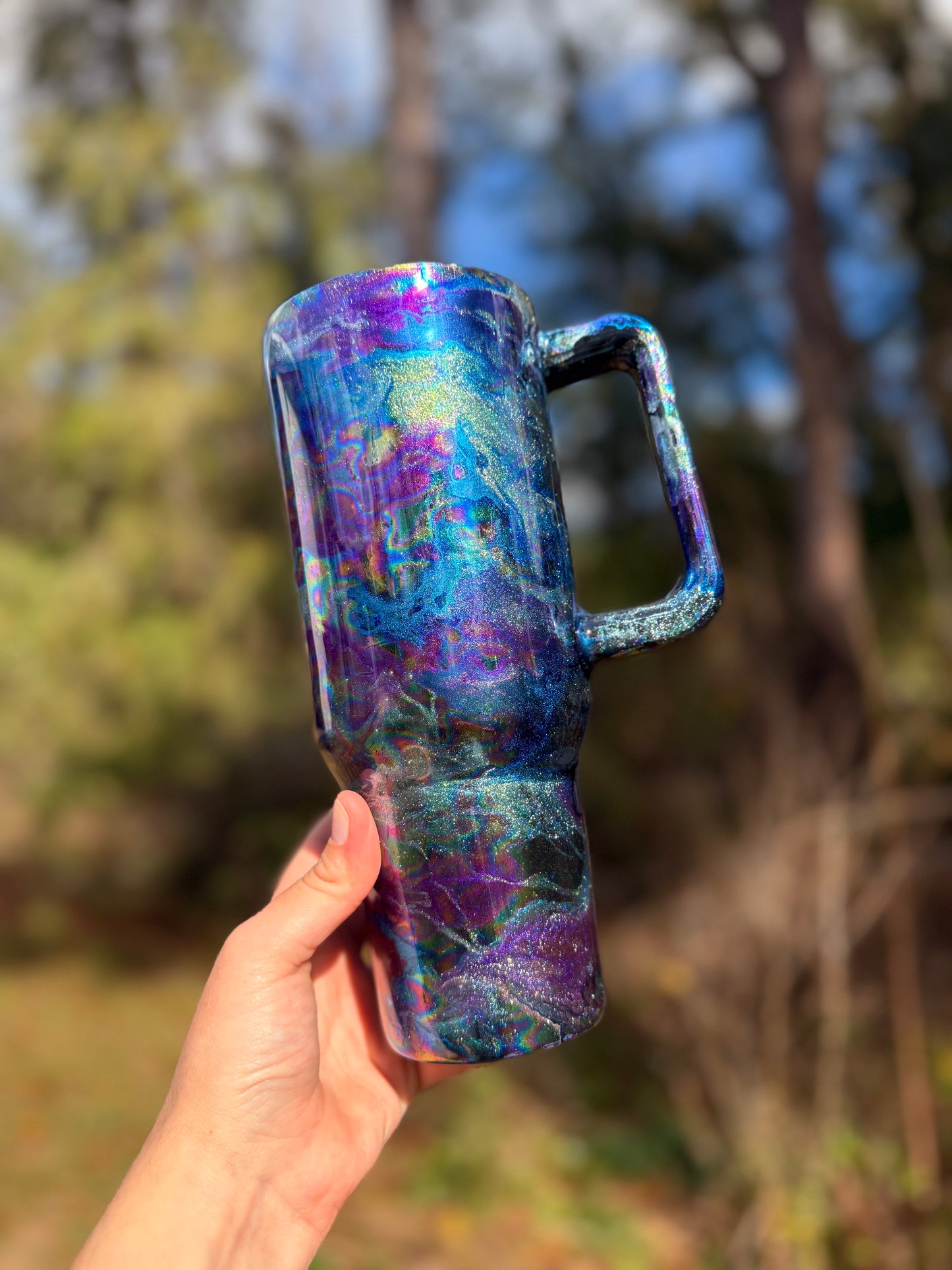 40oz Oil Slick Skies