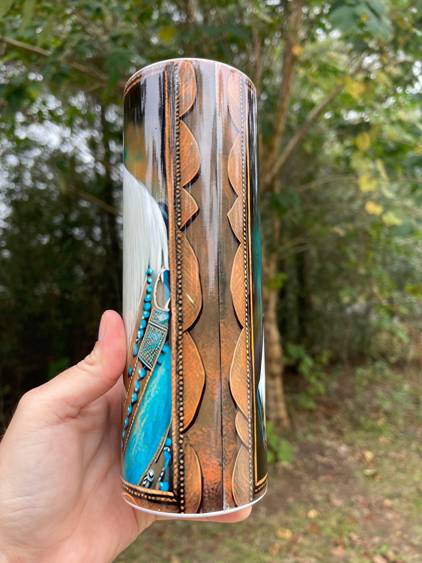 Teal horse tumbler