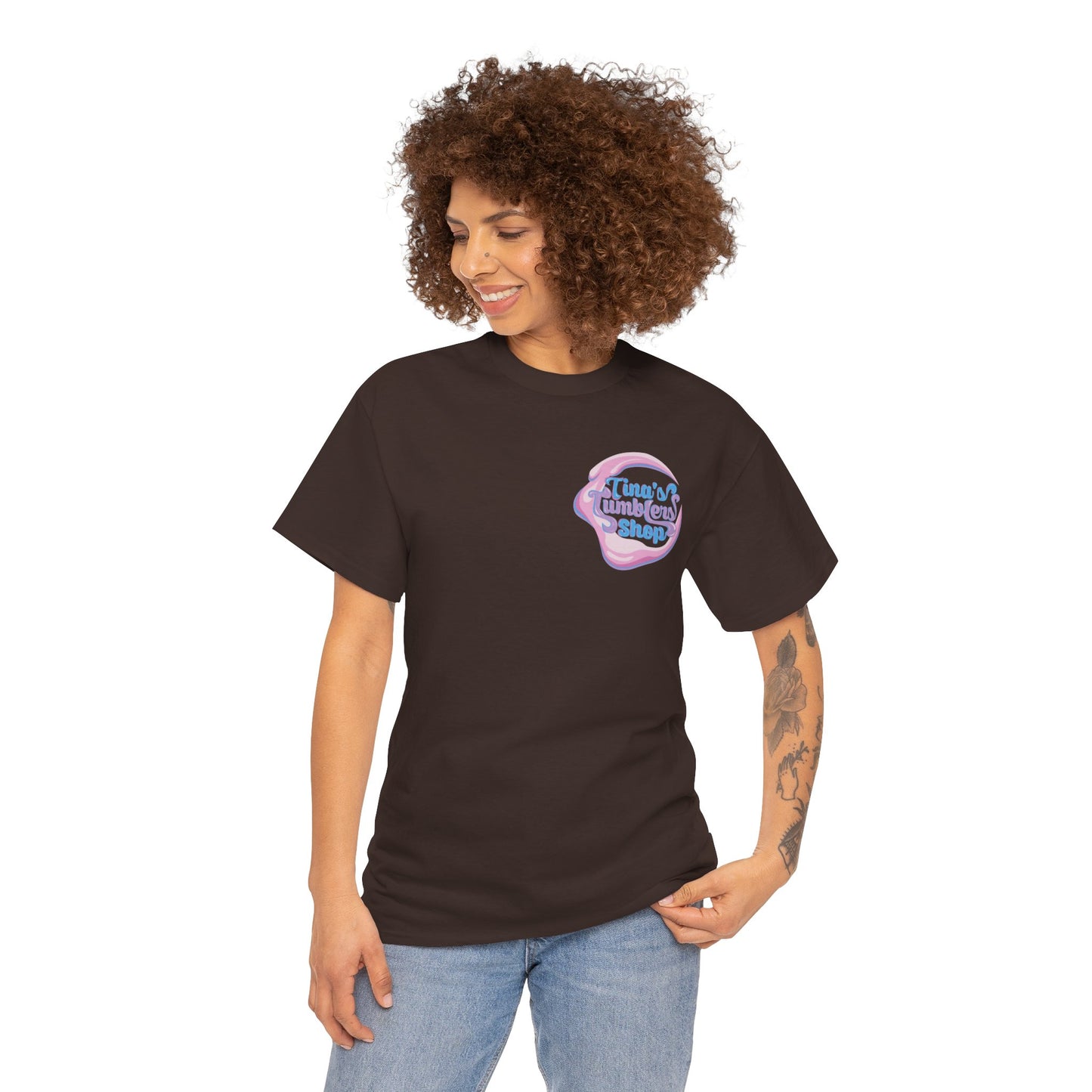 Tina's Tumblers Shop Logo ~ Whimsical Unisex Cotton Tee