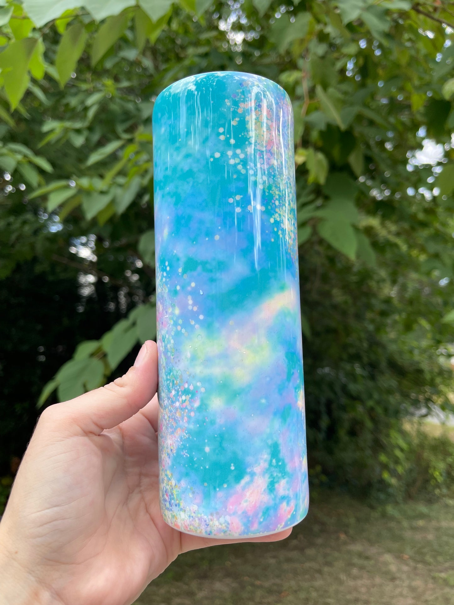 20oz Blue Glitter Look Tumbler