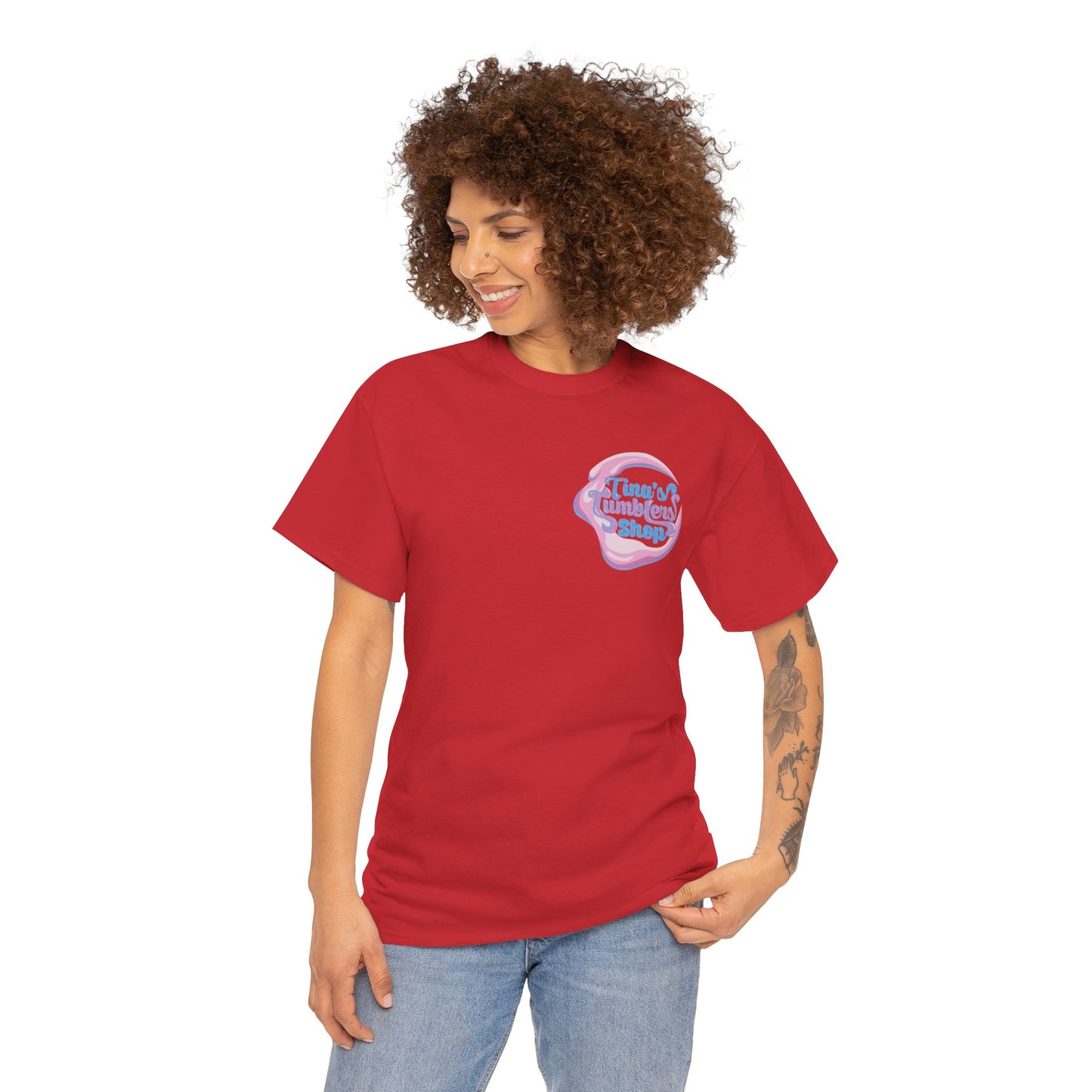 Tina's Tumblers Shop Logo ~ Whimsical Unisex Cotton Tee