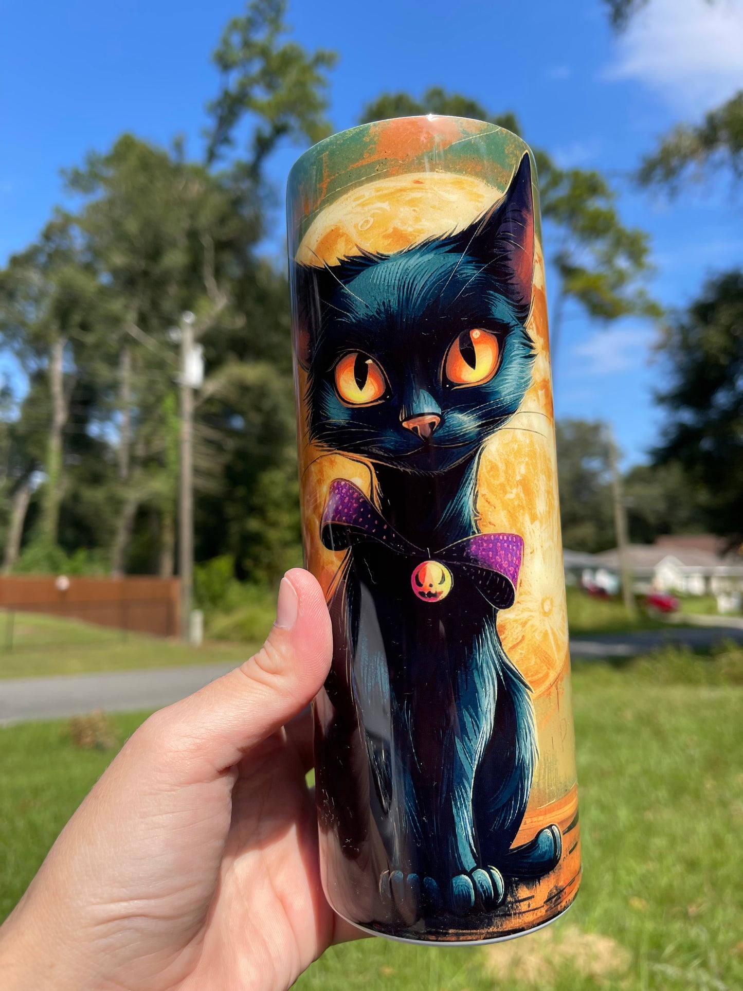 Black Cat & Full Moon 20oz tumbler