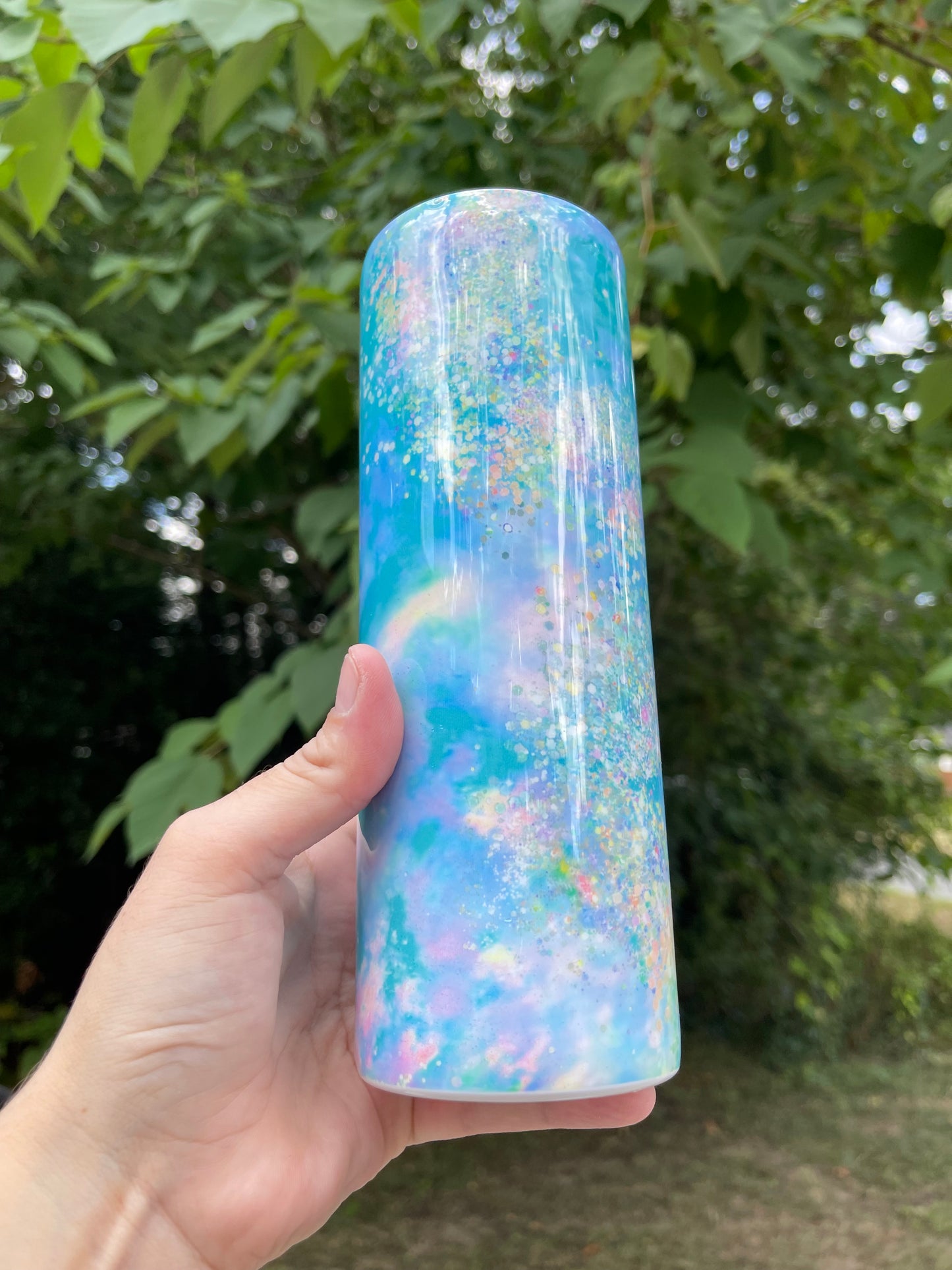 20oz Blue Glitter Look Tumbler