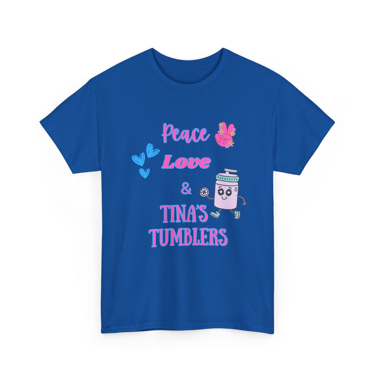 Peace, Love & Tumblers Tee WITH LOGO ON BACK - Unisex Cotton Shirt