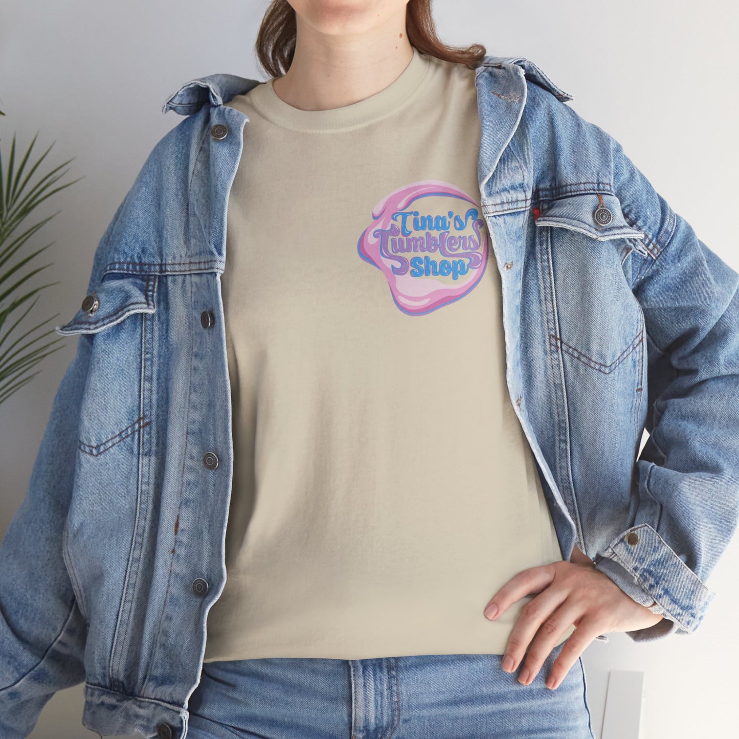 Tina's Tumblers Shop Logo ~ Whimsical Unisex Cotton Tee