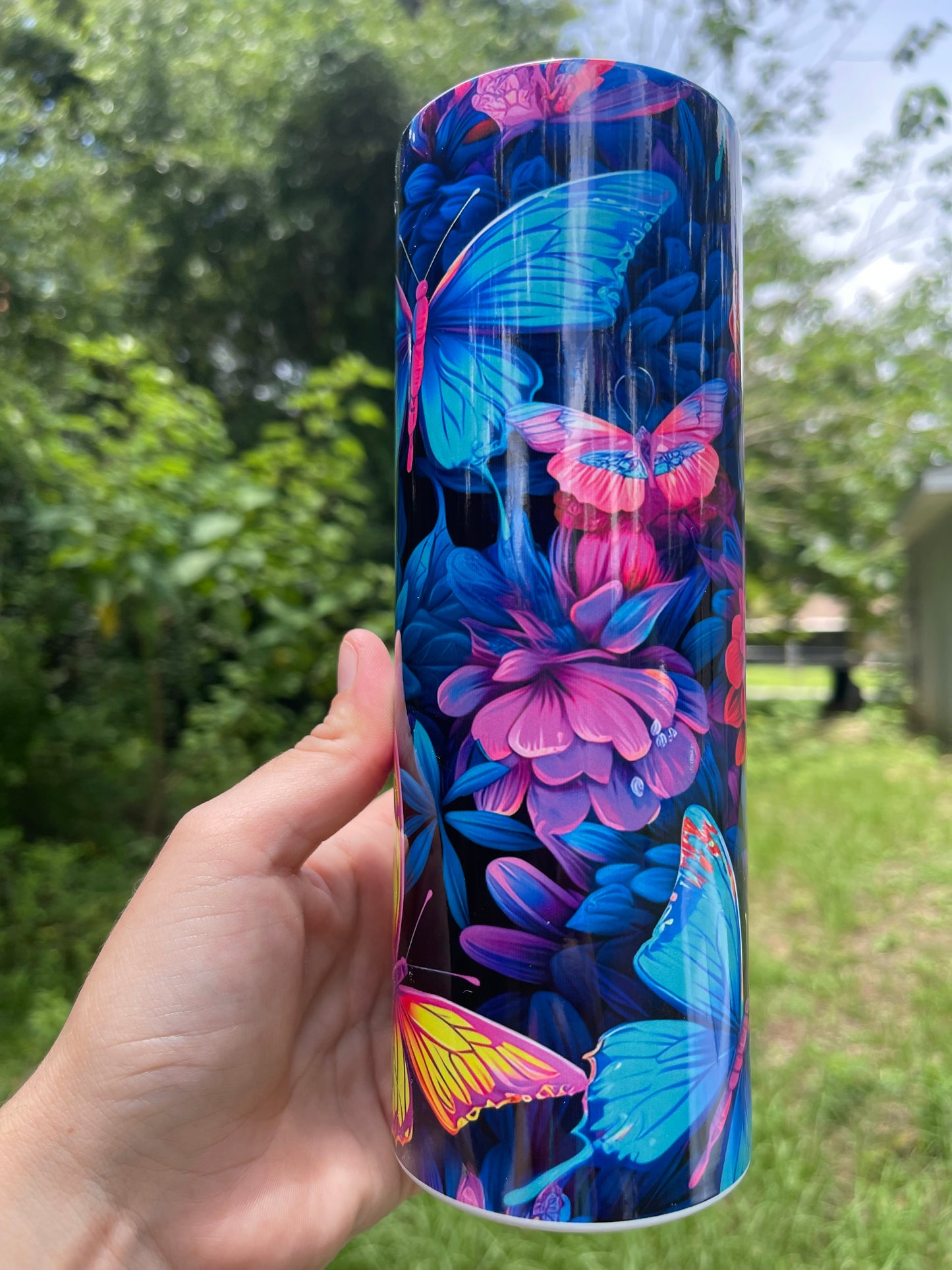 Rainbow Butterfly tumbler 20oz