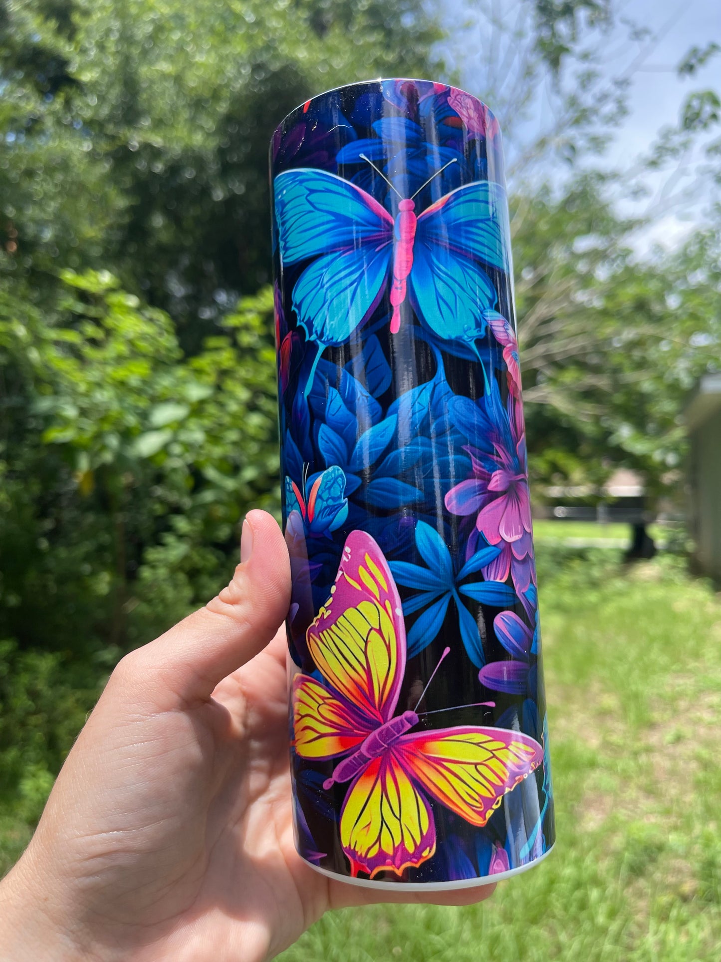 Rainbow Butterfly tumbler 20oz