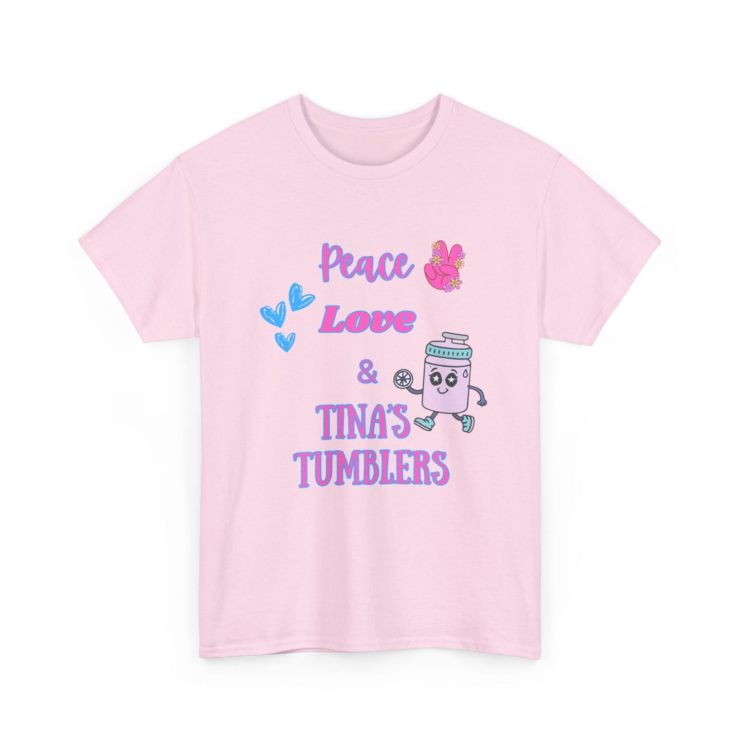 Peace, Love & Tumblers Tee WITH LOGO ON BACK - Unisex Cotton Shirt