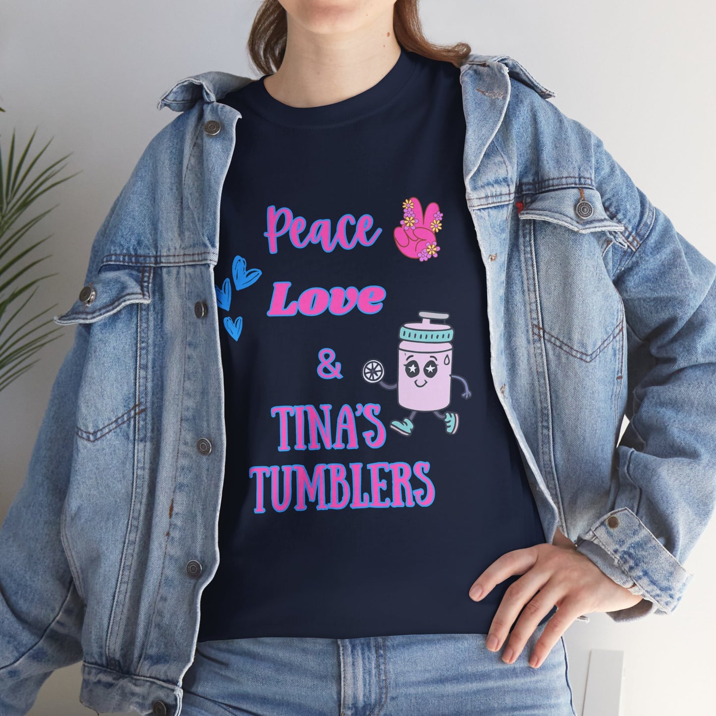 Peace, Love & Tumblers Tee WITH LOGO ON BACK - Unisex Cotton Shirt